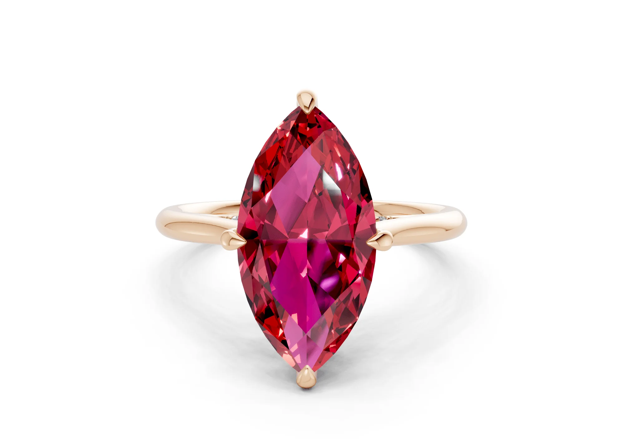 Piper Ruby Gemstone Solitaire Marquise Cut 2mm Engagement Ring - Image 4