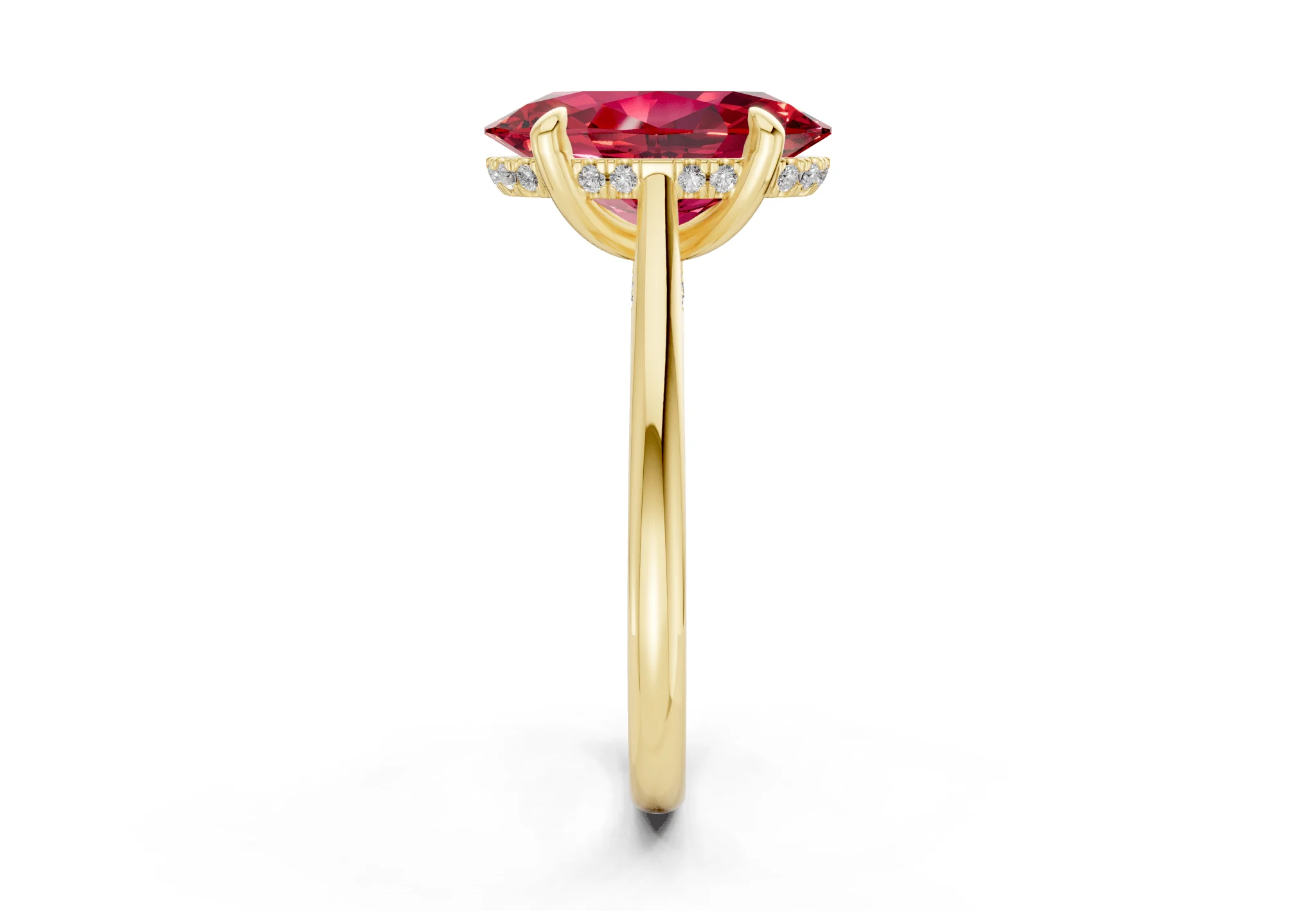 Piper Ruby Gemstone Solitaire Oval Cut 2.3mm Engagement Ring - Image 3