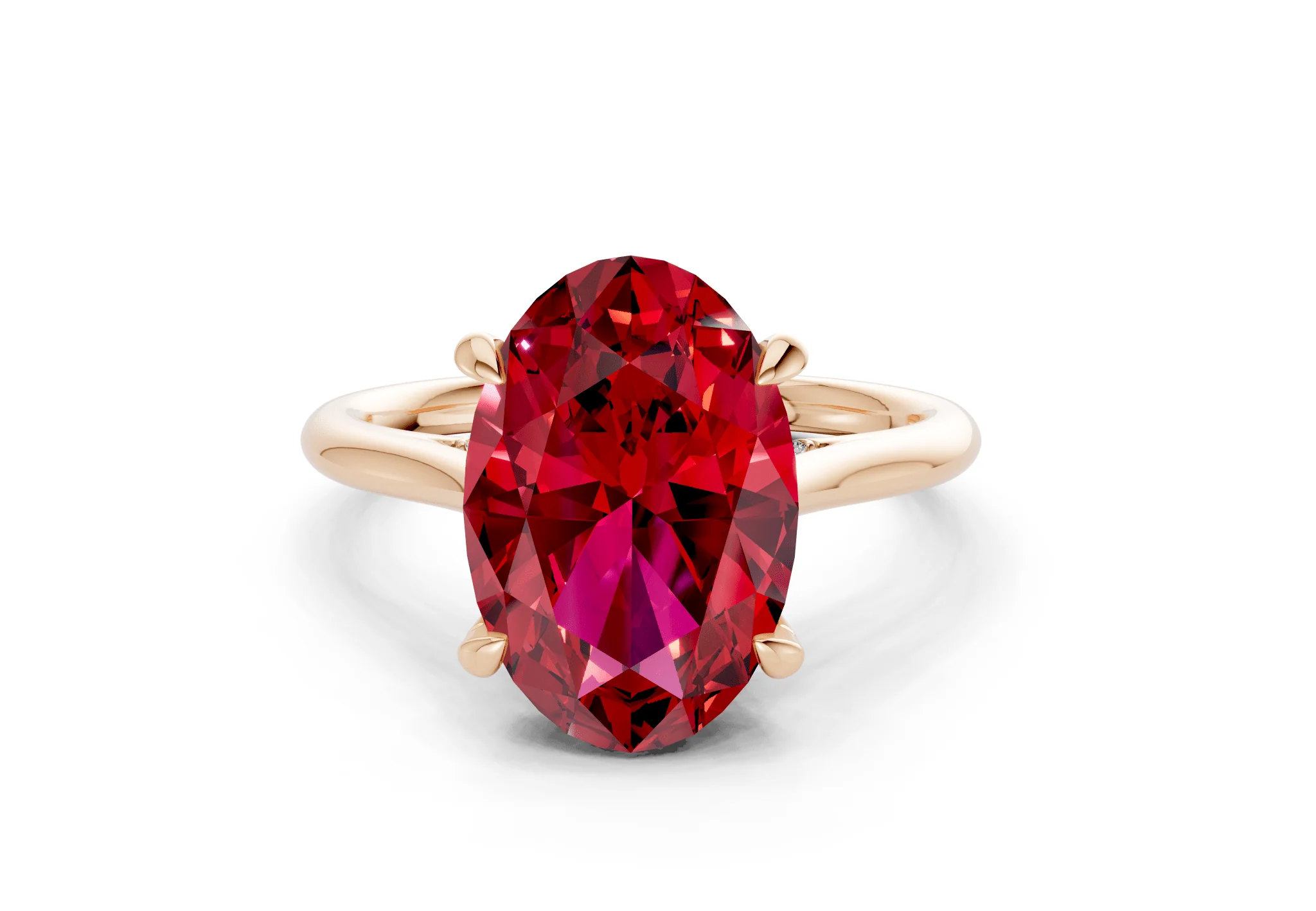 Piper Ruby Gemstone Solitaire Oval Cut 2.3mm Engagement Ring - Image 4