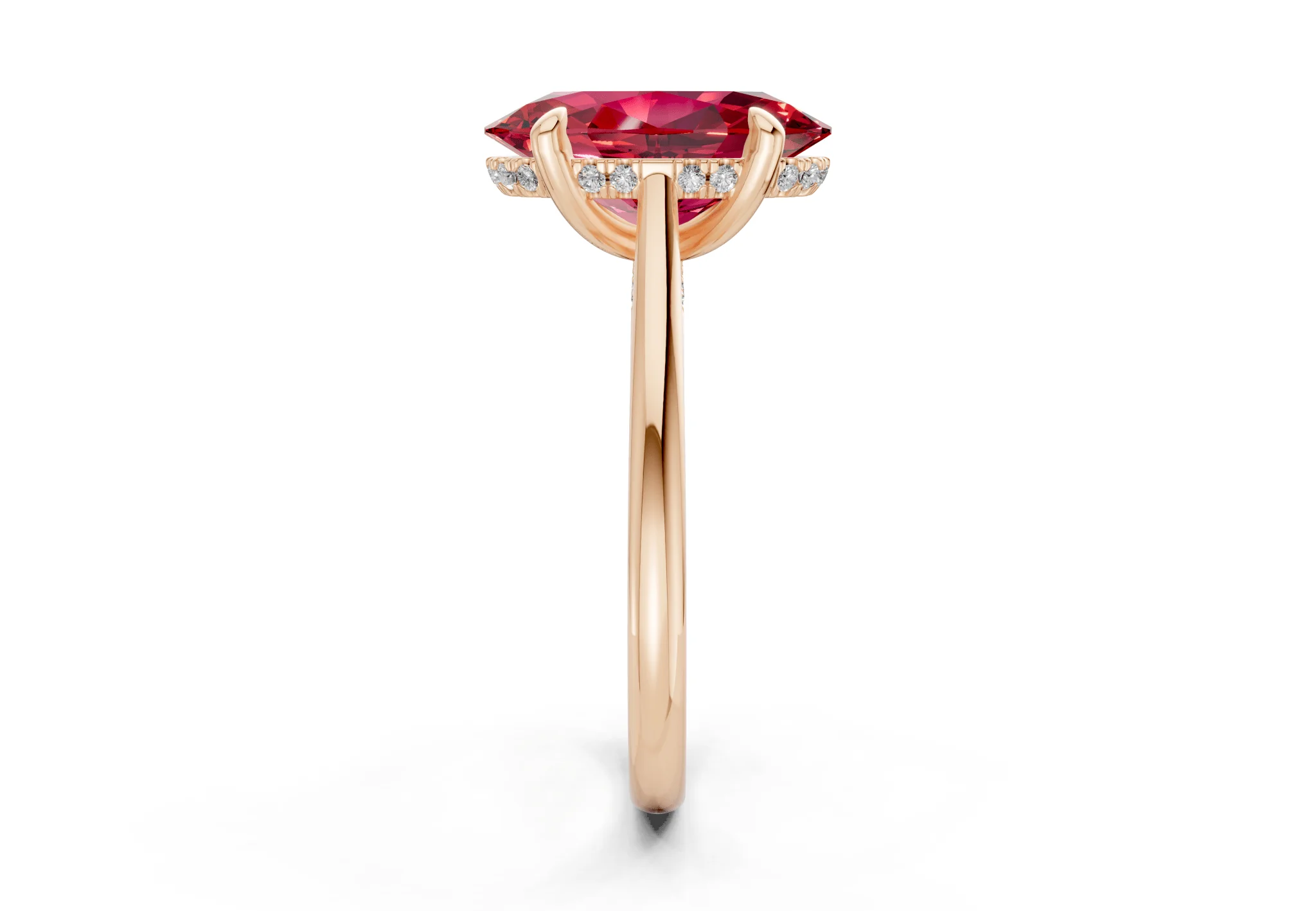 Piper Ruby Gemstone Solitaire Oval Cut 2.3mm Engagement Ring - Image 6