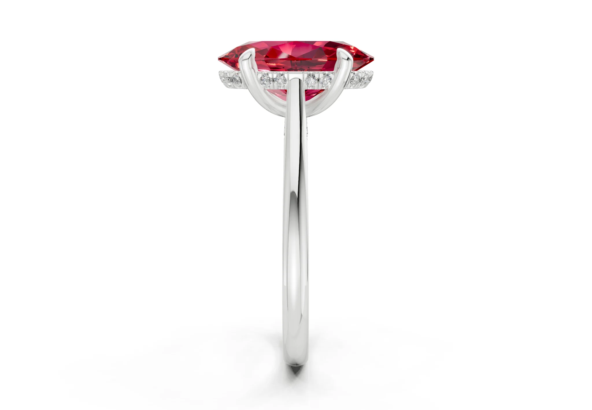 Piper Ruby Gemstone Solitaire Oval Cut 2.3mm Engagement Ring - Image 9