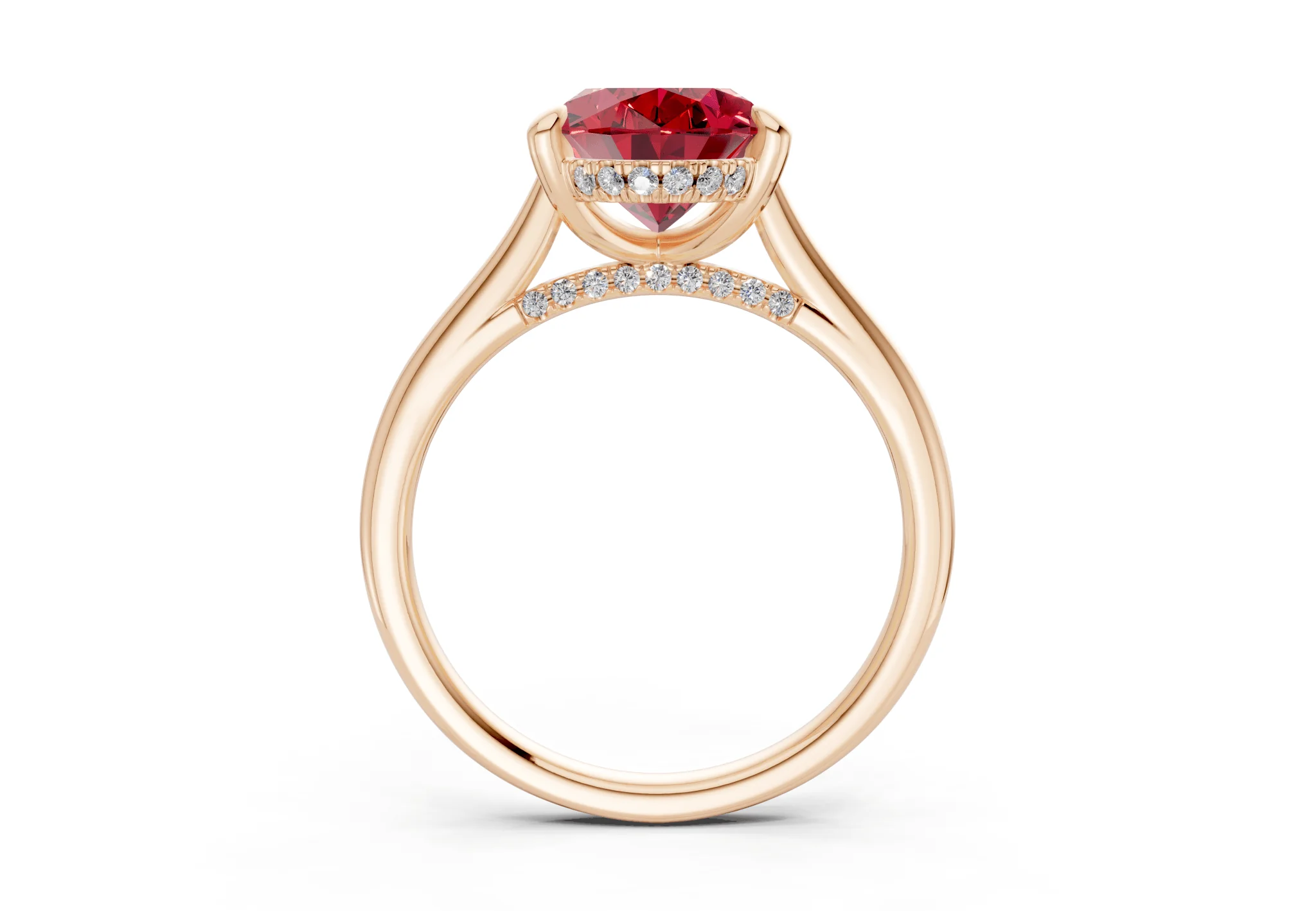 Piper Ruby Gemstone Solitaire Oval Cut 2mm Engagement Ring - Image 5
