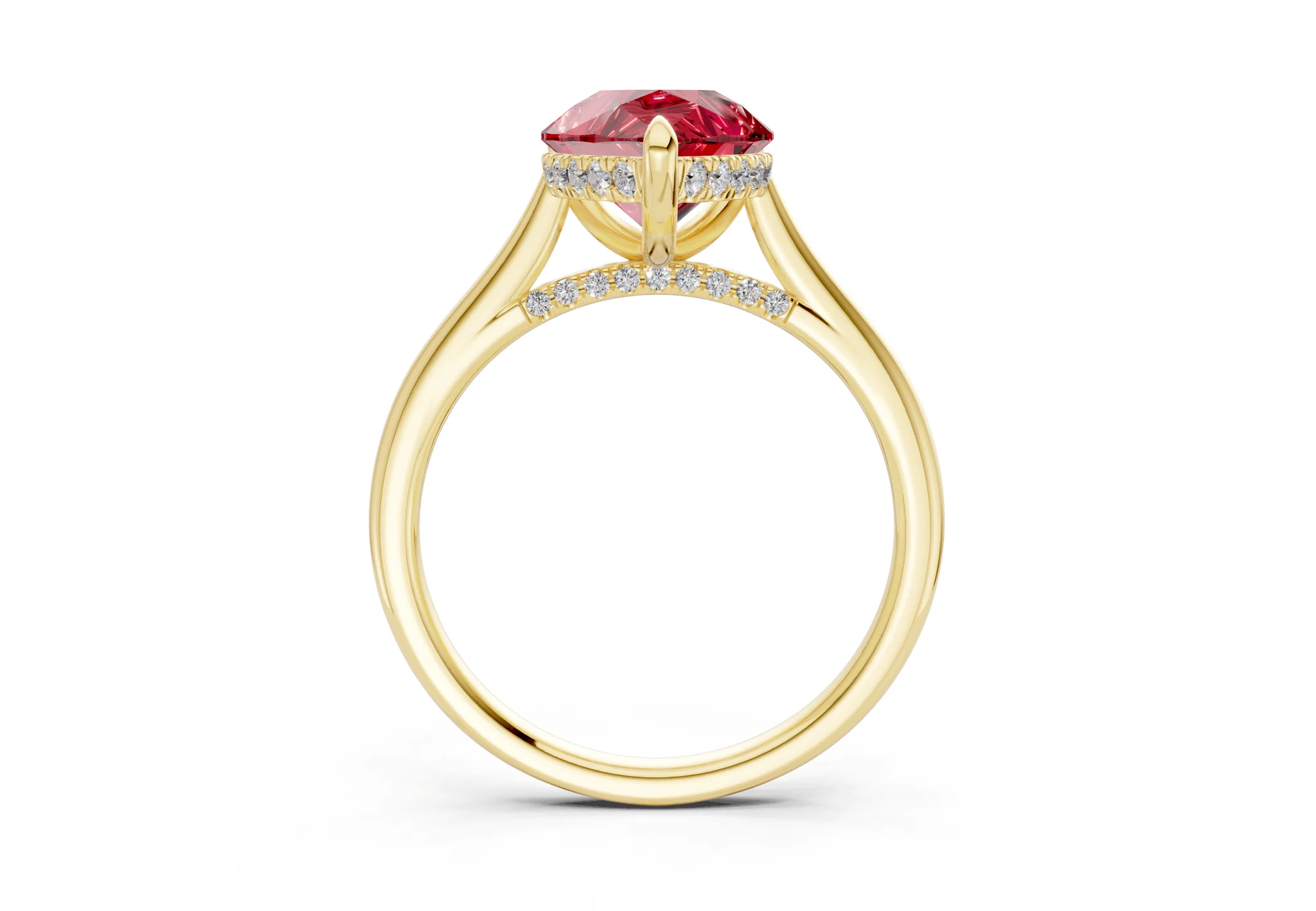 Piper Ruby Gemstone Solitaire Pear Cut 2.3mm Engagement Ring - Image 2