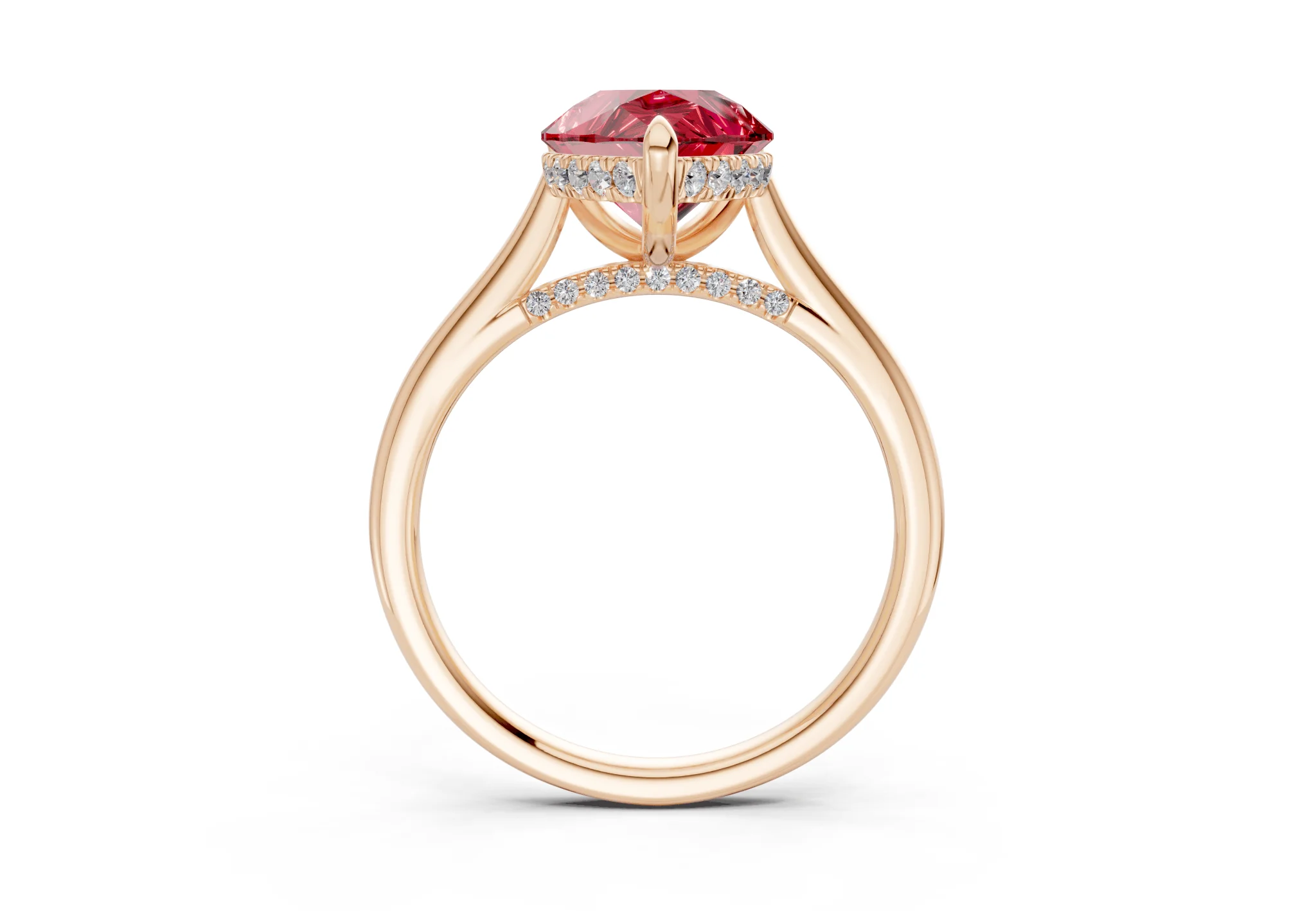 Piper Ruby Gemstone Solitaire Pear Cut 2.3mm Engagement Ring - Image 5