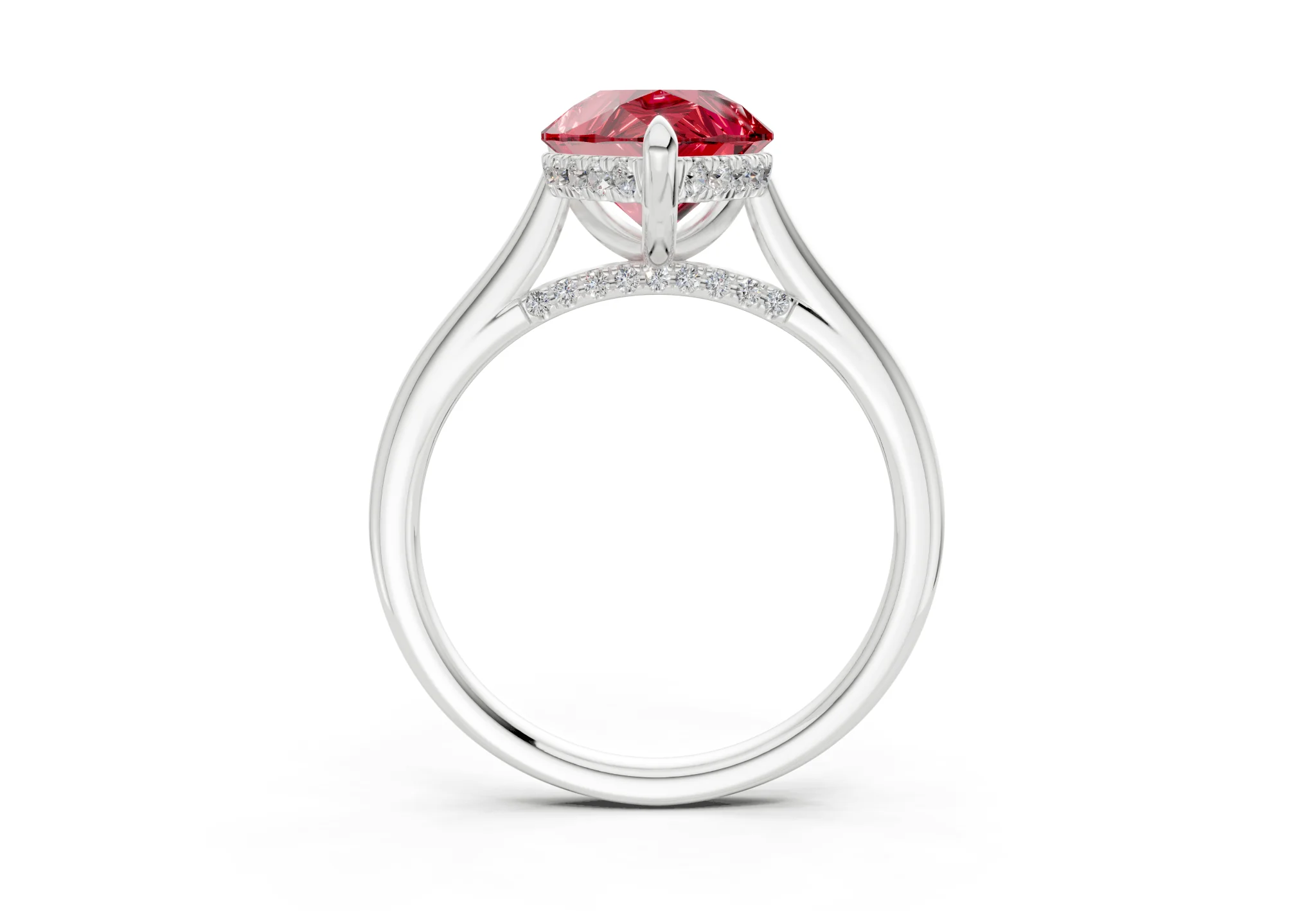 Piper Ruby Gemstone Solitaire Pear Cut 2.3mm Engagement Ring - Image 8