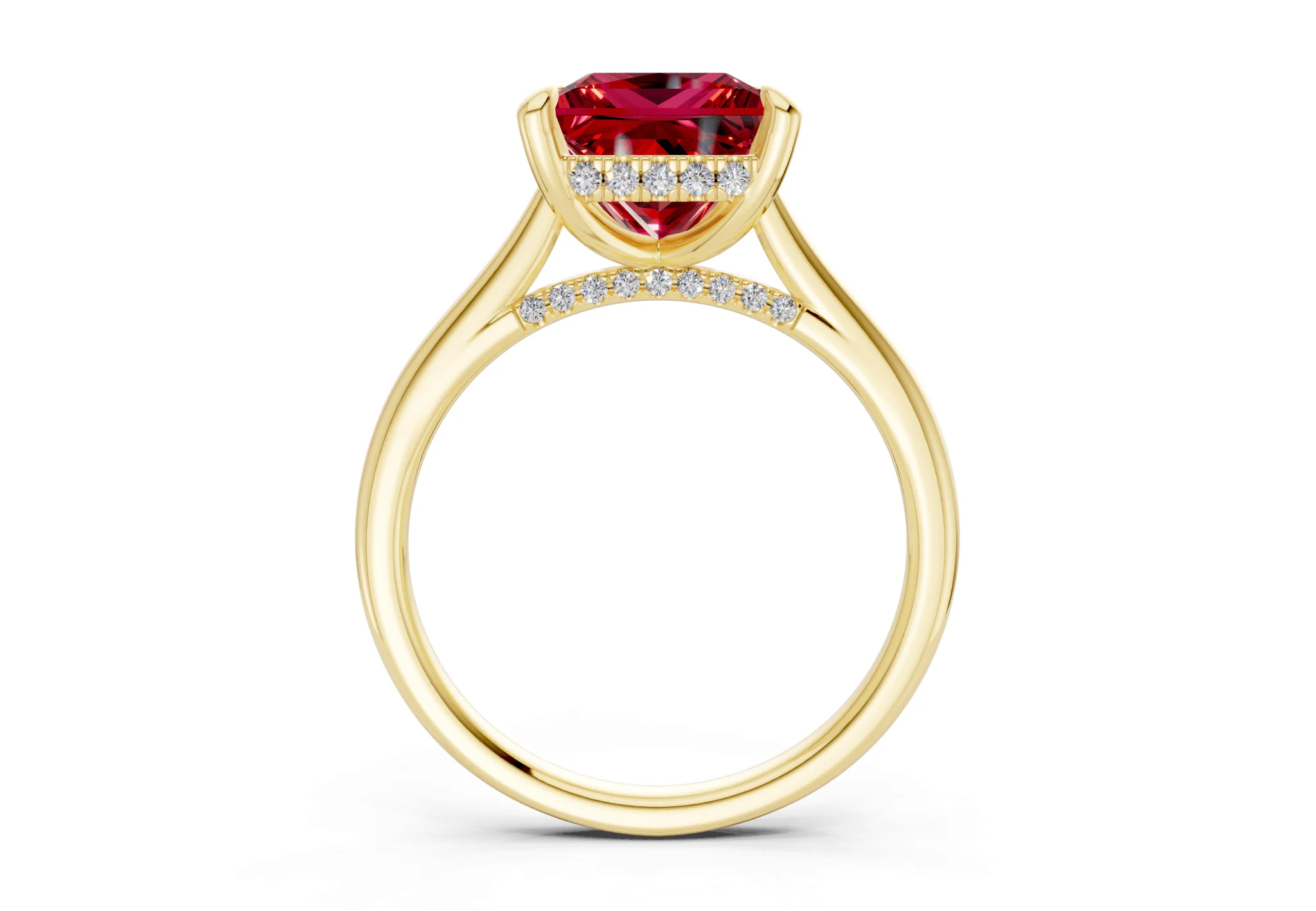 Piper Ruby Gemstone Solitaire Princess Cut 2mm Engagement Ring - Image 2