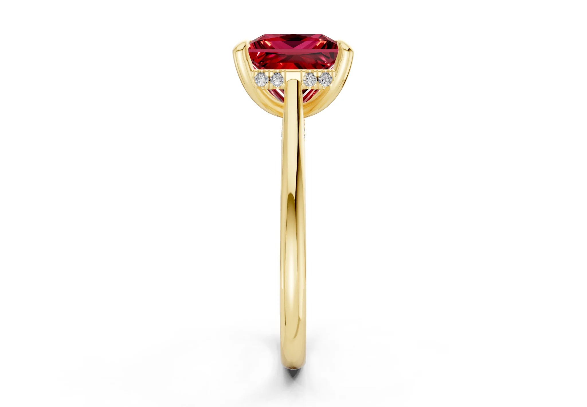Piper Ruby Gemstone Solitaire Princess Cut 2mm Engagement Ring - Image 3