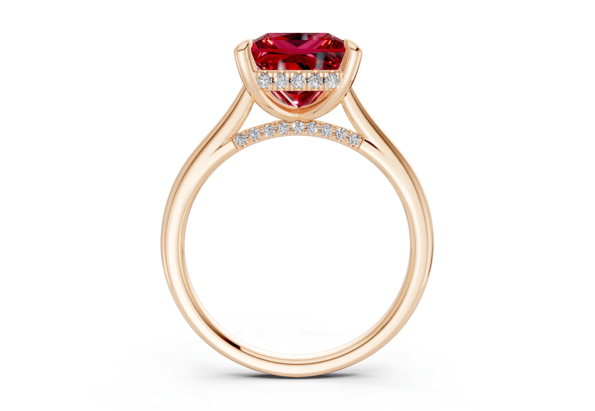 Piper Ruby Gemstone Solitaire Princess Cut 2mm Engagement Ring - Image 5