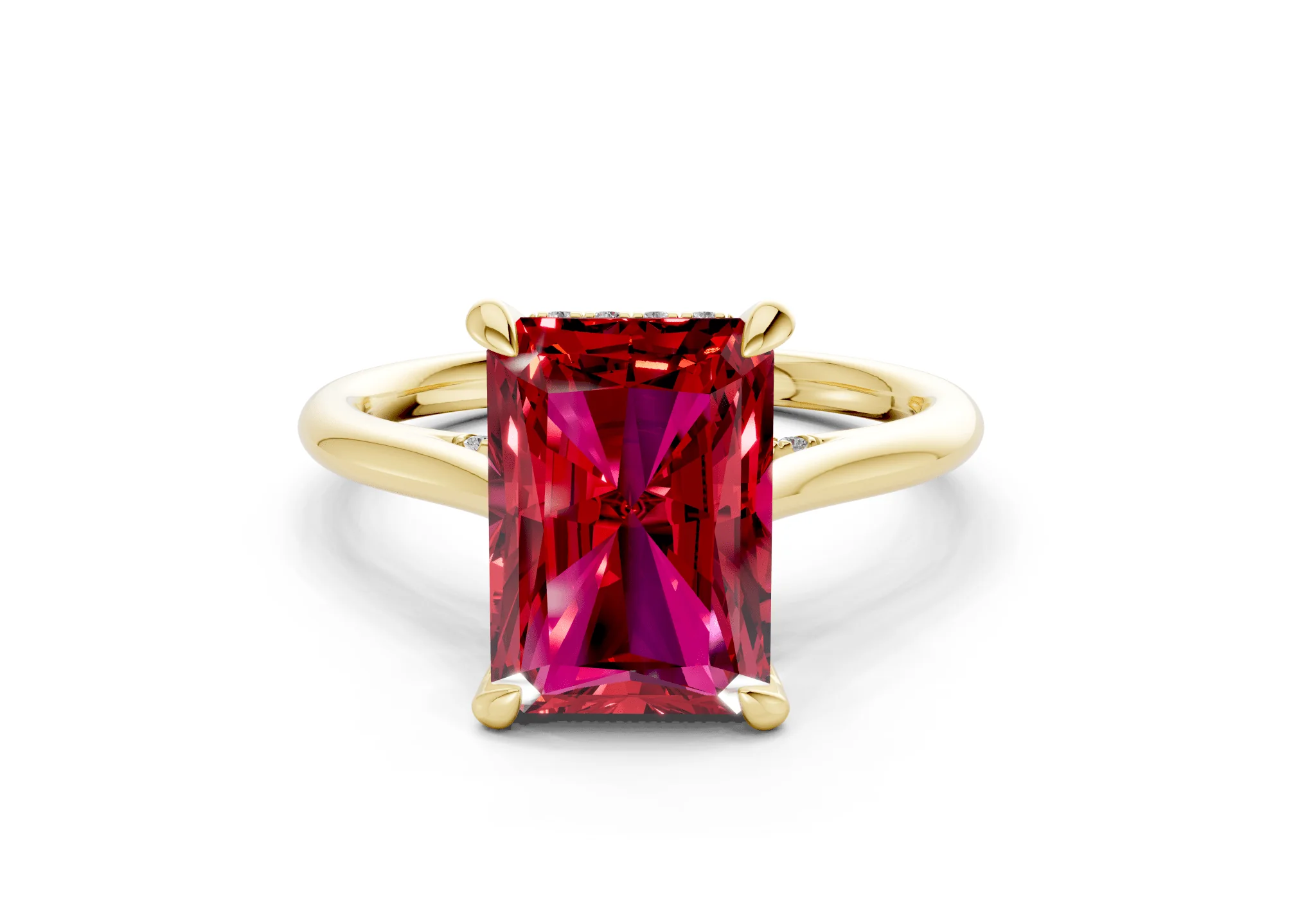 Piper Ruby Gemstone Solitaire Radiant Cut 2mm Engagement Ring