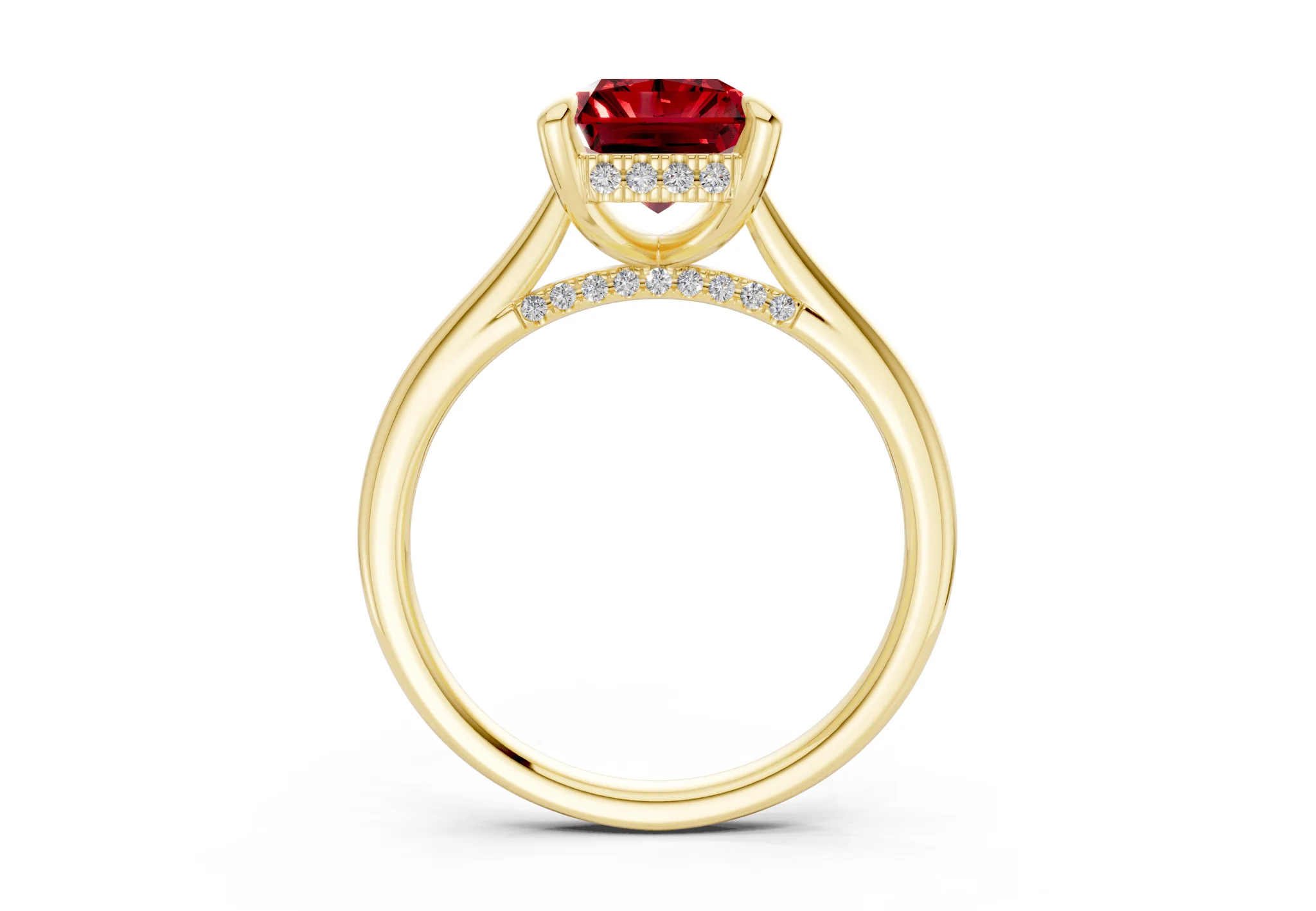 Piper Ruby Gemstone Solitaire Radiant Cut 2mm Engagement Ring - Image 2