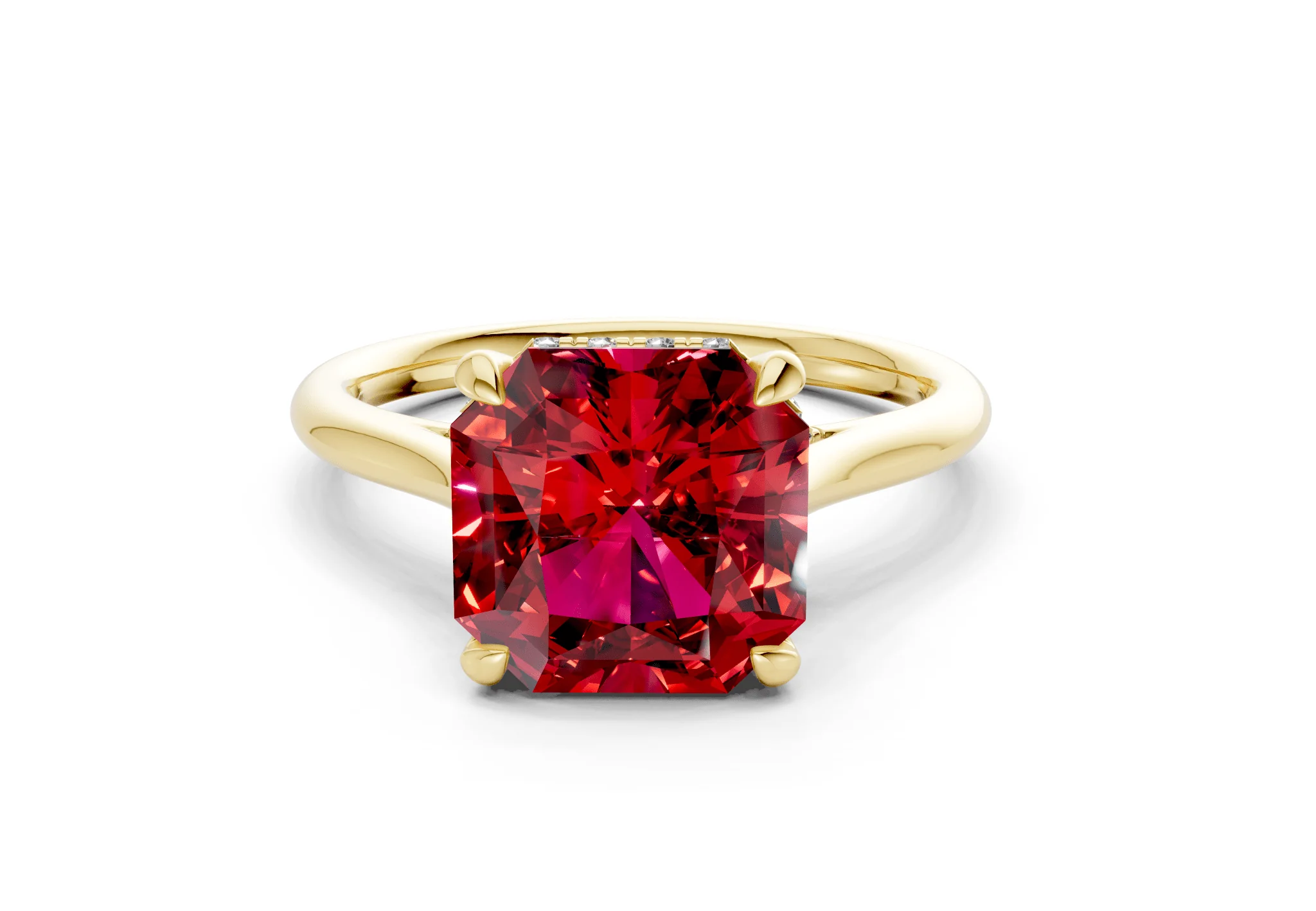 Piper Ruby Gemstone Solitaire Radiant Squareuare Cut 1.8mm Engagement Ring