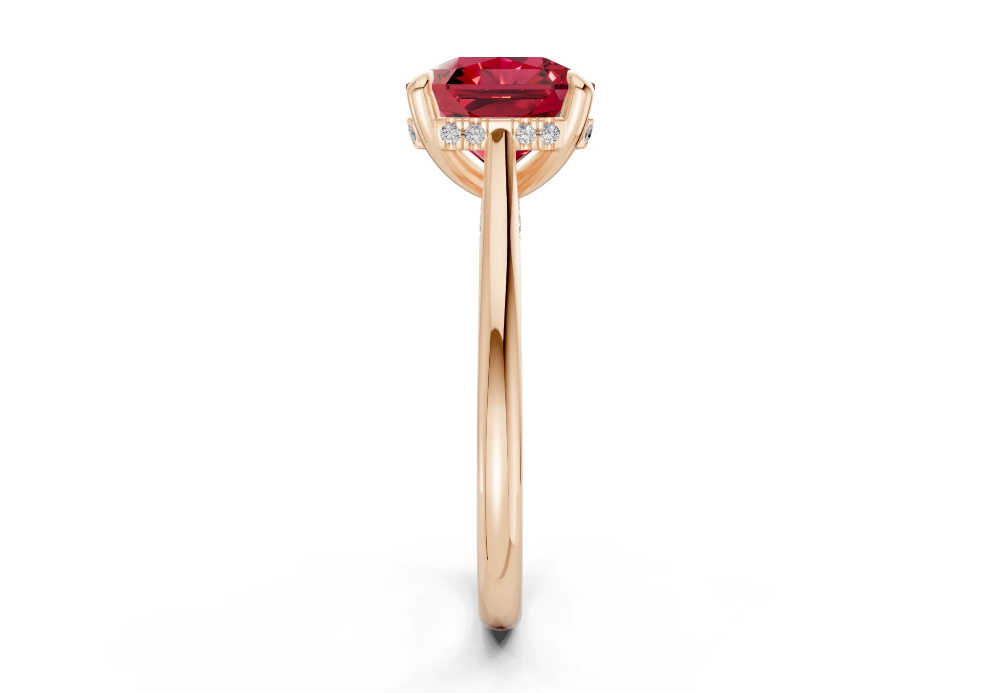 Piper Ruby Gemstone Solitaire Radiant Squareuare Cut 2.3mm Engagement Ring - Image 6