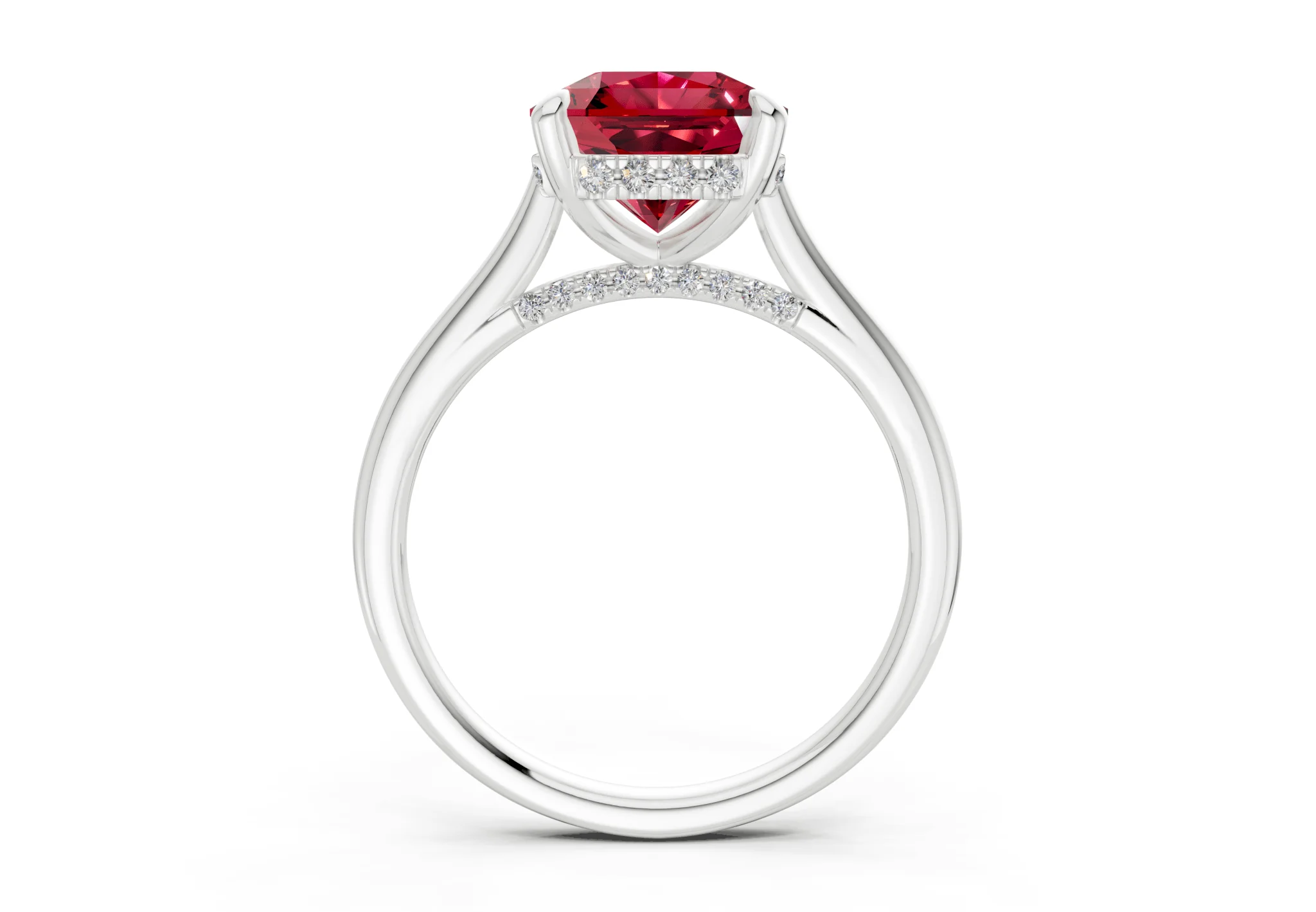 Piper Ruby Gemstone Solitaire Radiant Squareuare Cut 2.3mm Engagement Ring - Image 8