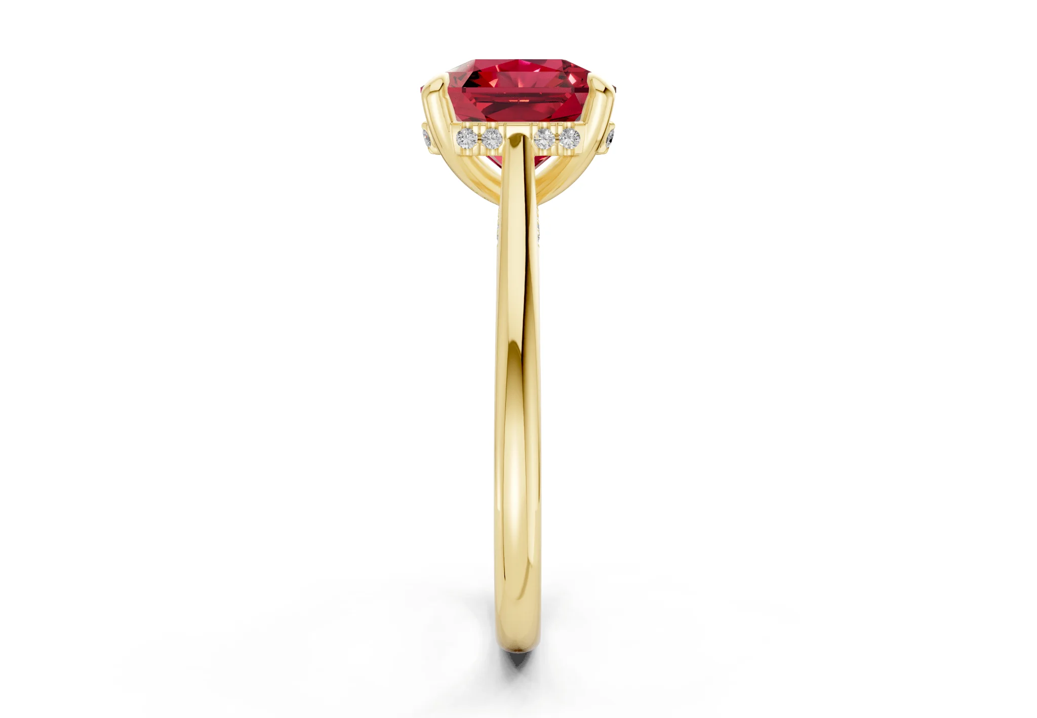 Piper Ruby Gemstone Solitaire Radiant Squareuare Cut 2mm Engagement Ring - Image 3