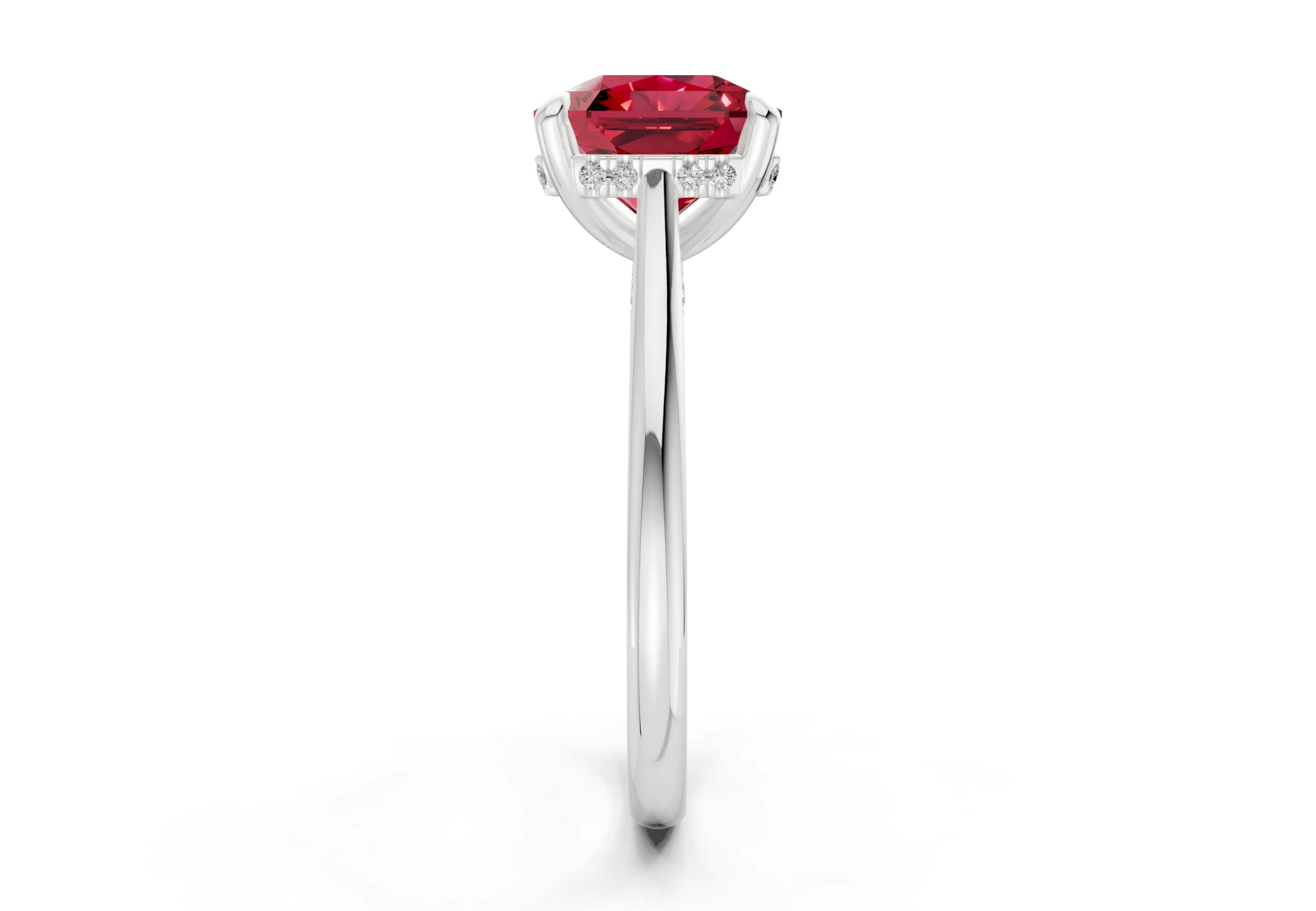 Piper Ruby Gemstone Solitaire Radiant Squareuare Cut 2mm Engagement Ring - Image 9