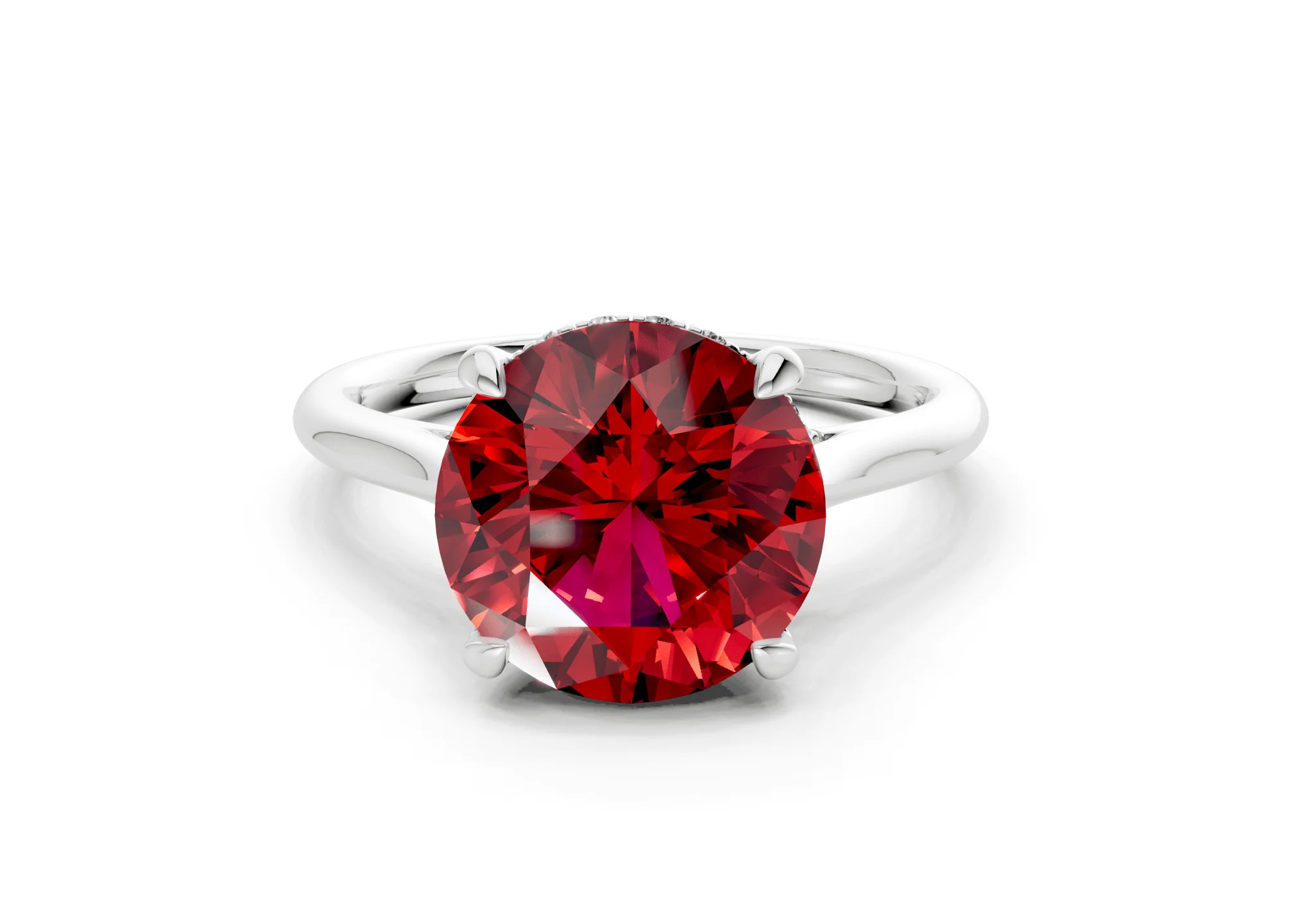 Piper Ruby Gemstone Solitaire Round Cut 1.8mm Engagement Ring - Image 7