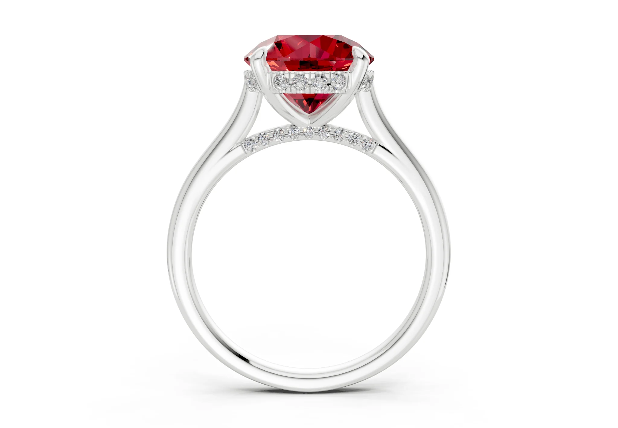 Piper Ruby Gemstone Solitaire Round Cut 1.8mm Engagement Ring - Image 8
