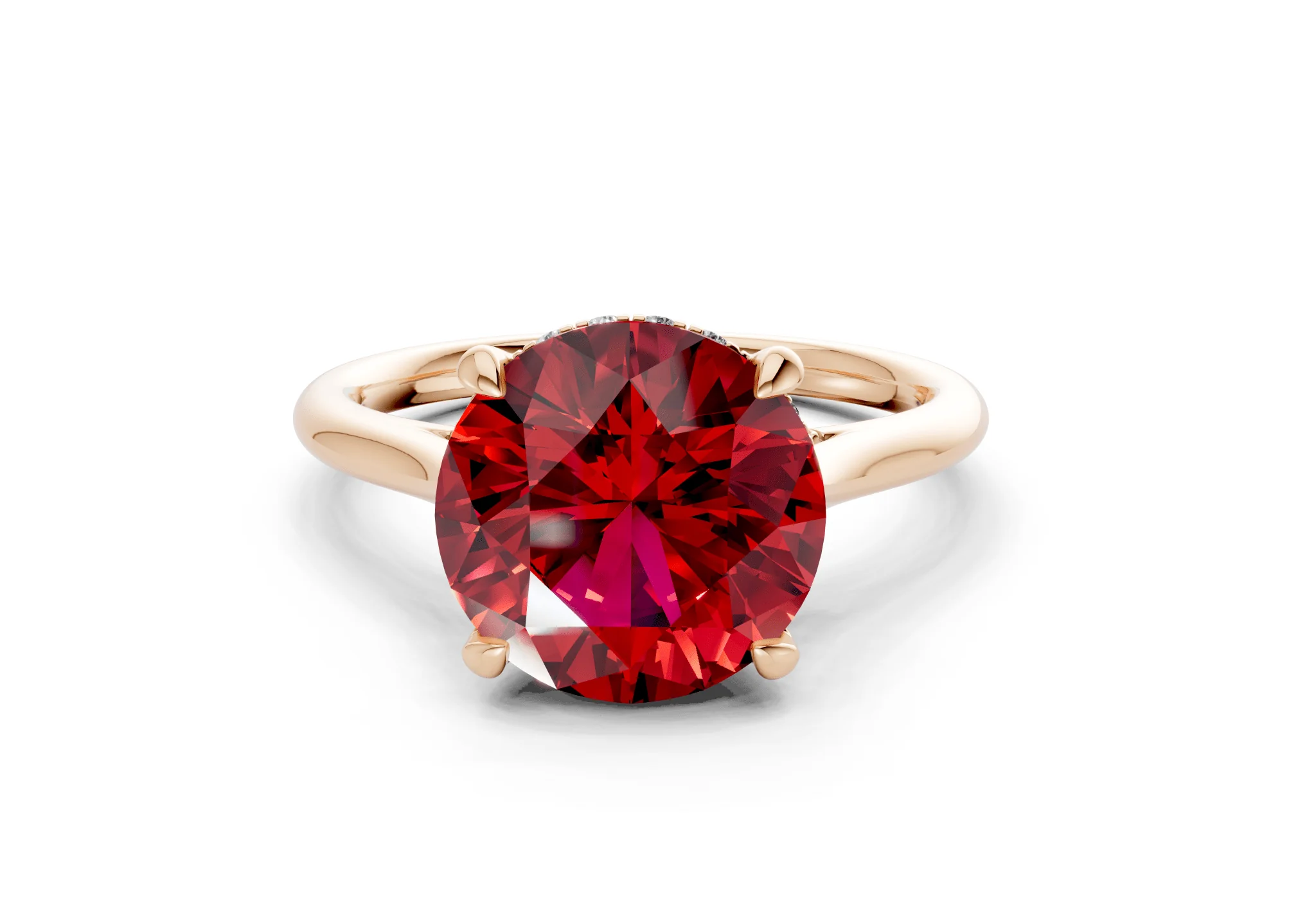 Piper Ruby Gemstone Solitaire Round Cut 2.3mm Engagement Ring - Image 4