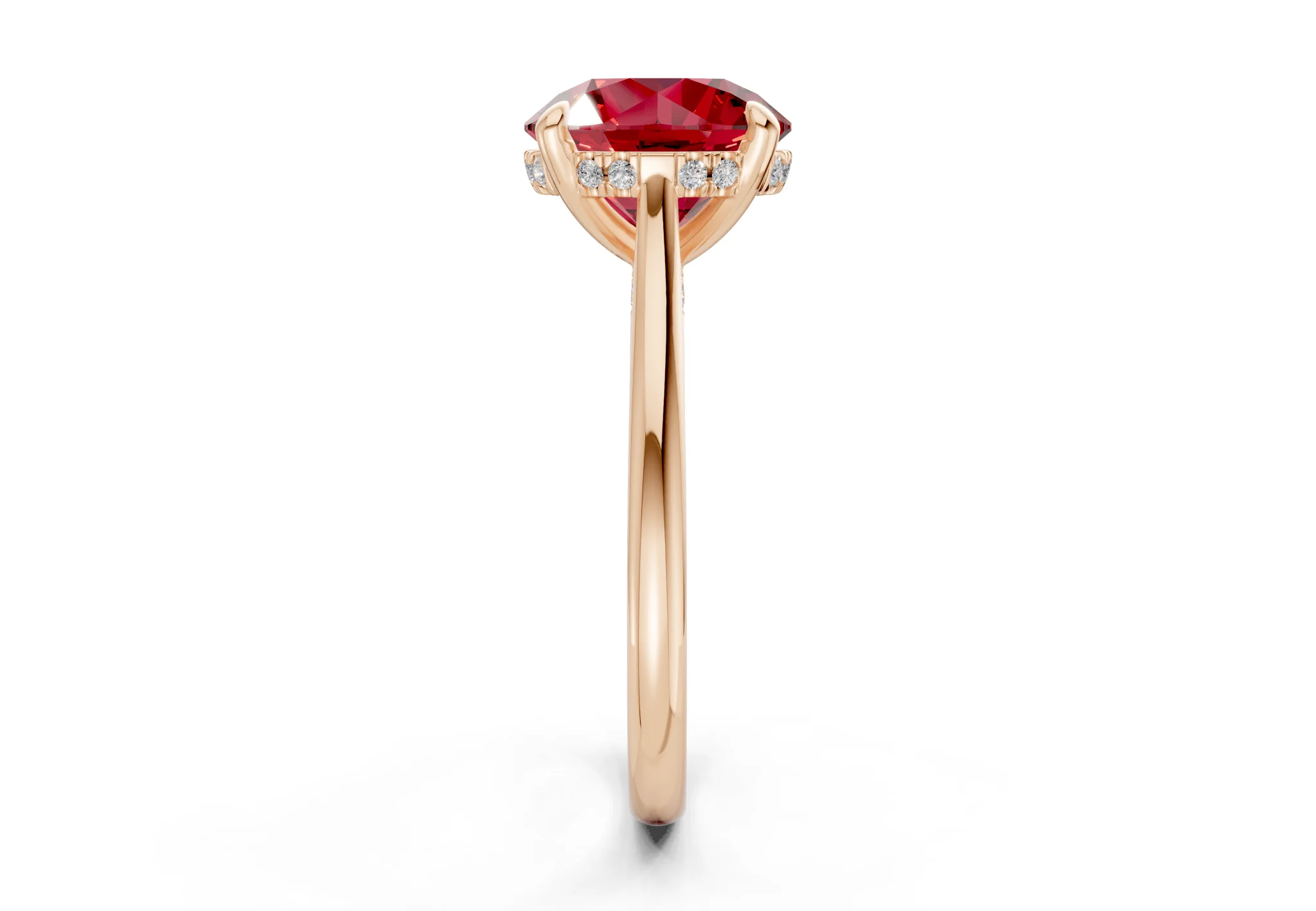 Piper Ruby Gemstone Solitaire Round Cut 2.3mm Engagement Ring - Image 6