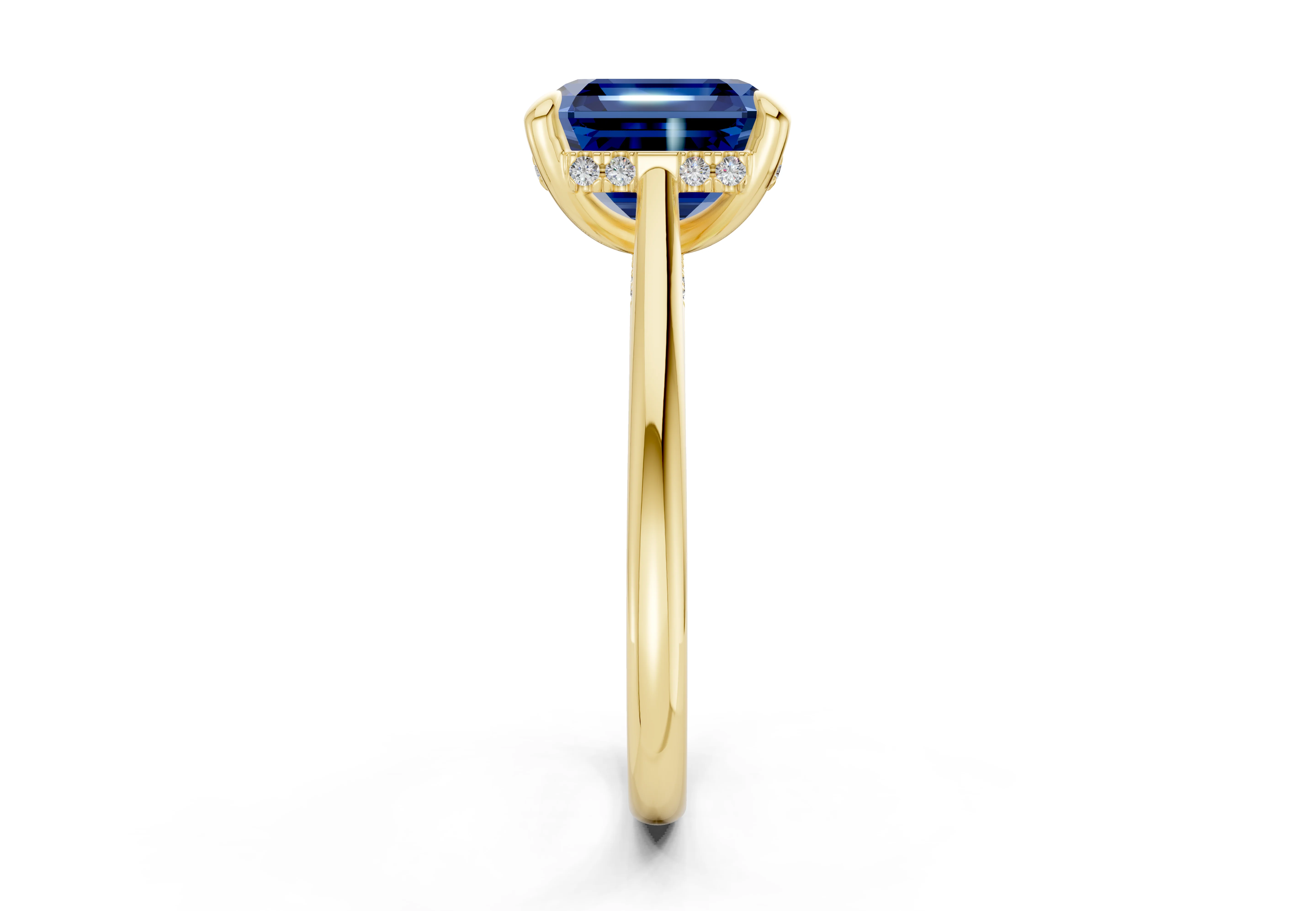 Piper Sapphire Gemstone Solitaire Asscher Cut 2.3mm Engagement Ring - Image 3
