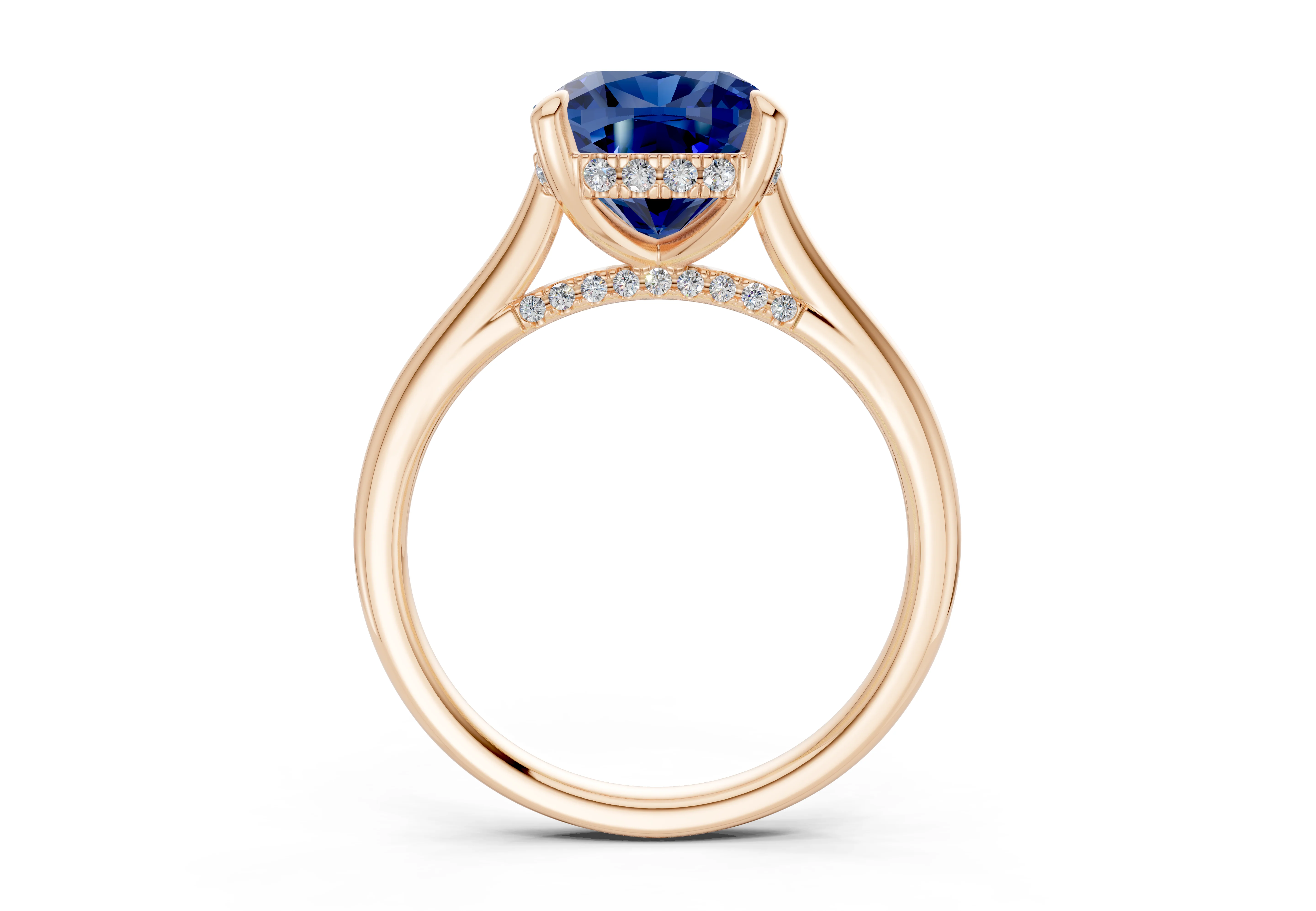 Piper Sapphire Gemstone Solitaire Cushion Squareuare Cut 1.8mm Engagement Ring - Image 5