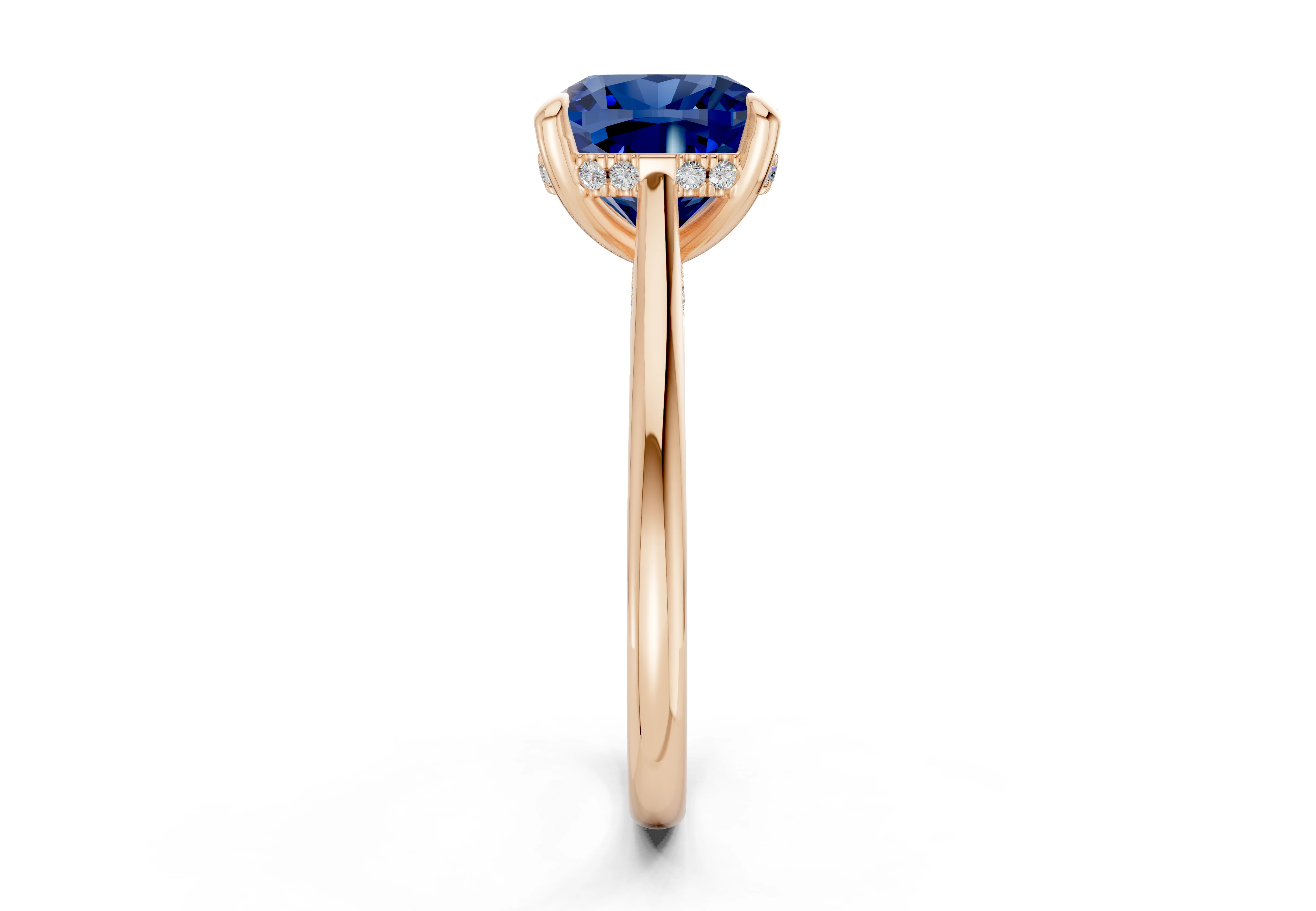 Piper Sapphire Gemstone Solitaire Cushion Squareuare Cut 1.8mm Engagement Ring - Image 6