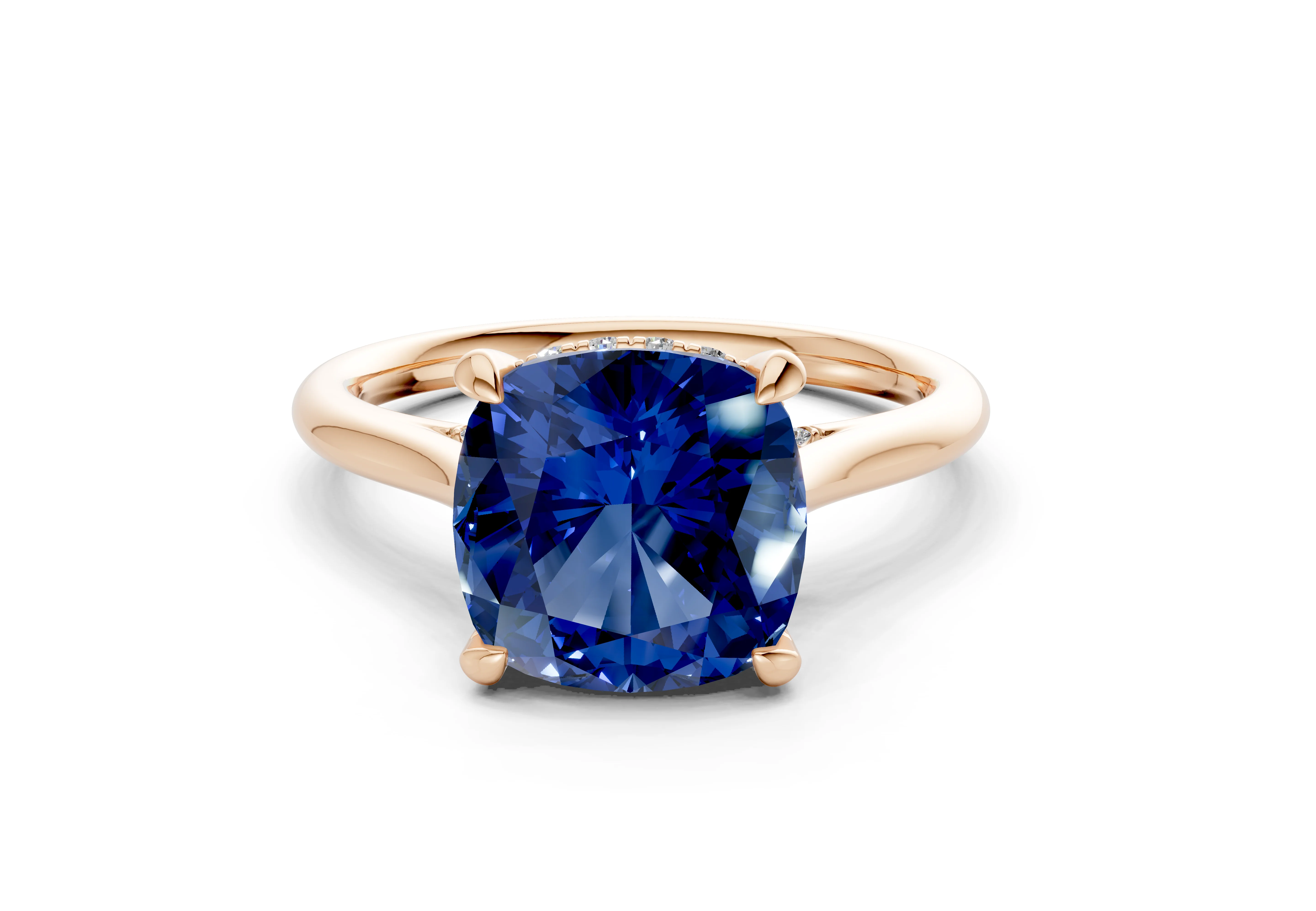 Piper Sapphire Gemstone Solitaire Cushion Squareuare Cut 2.3mm Engagement Ring - Image 4