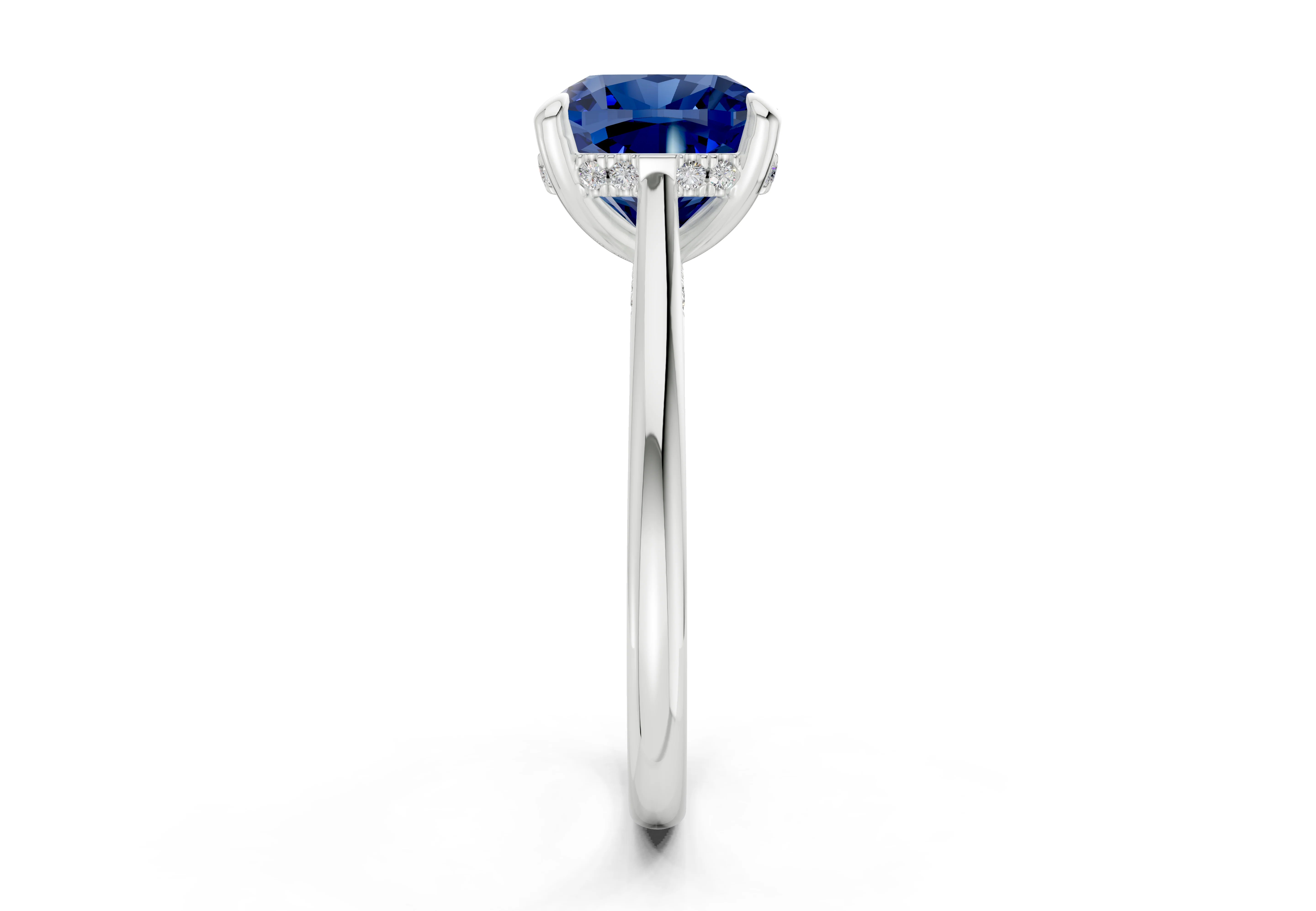 Piper Sapphire Gemstone Solitaire Cushion Squareuare Cut 2.3mm Engagement Ring - Image 9