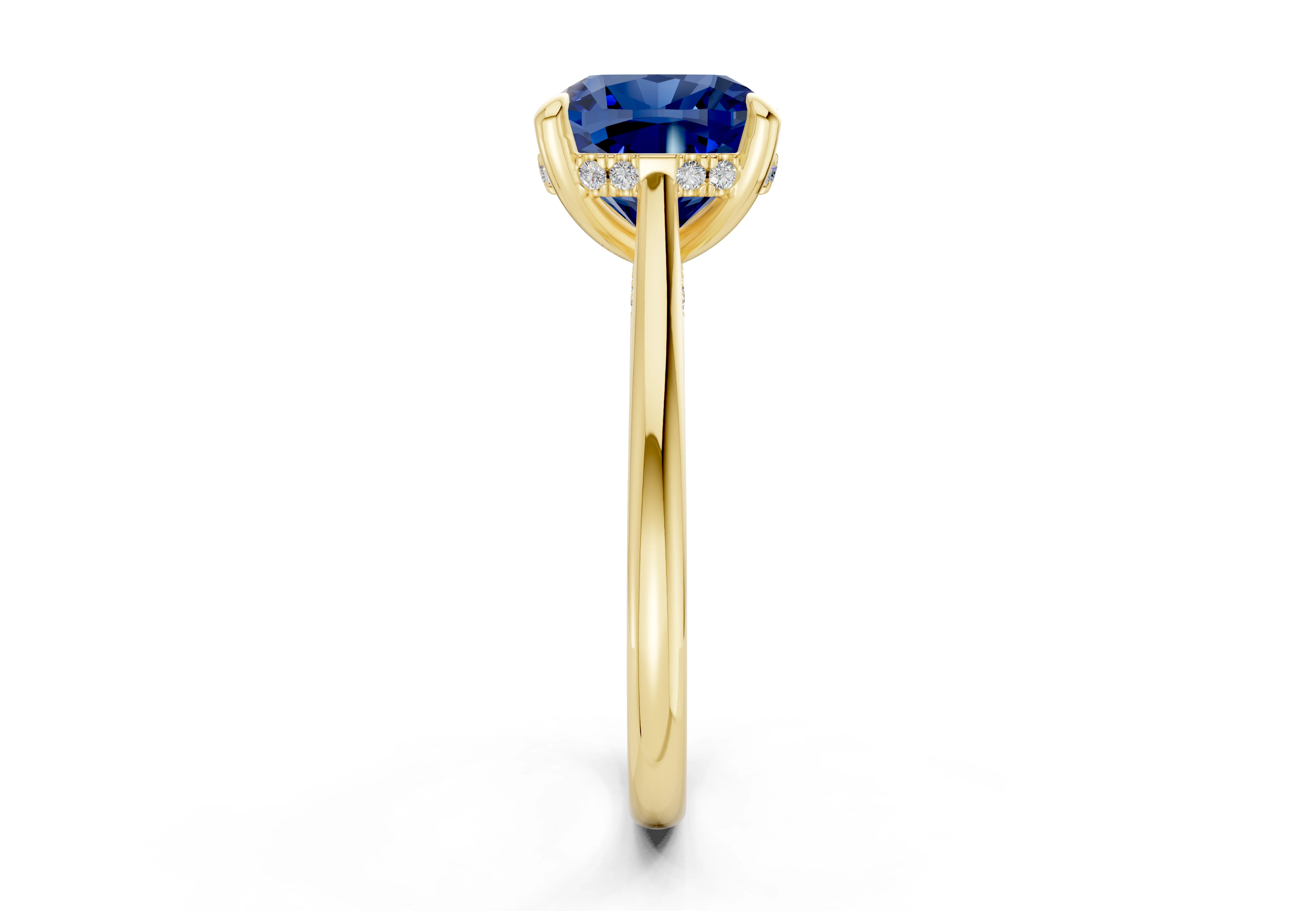 Piper Sapphire Gemstone Solitaire Cushion Squareuare Cut 2mm Engagement Ring - Image 3