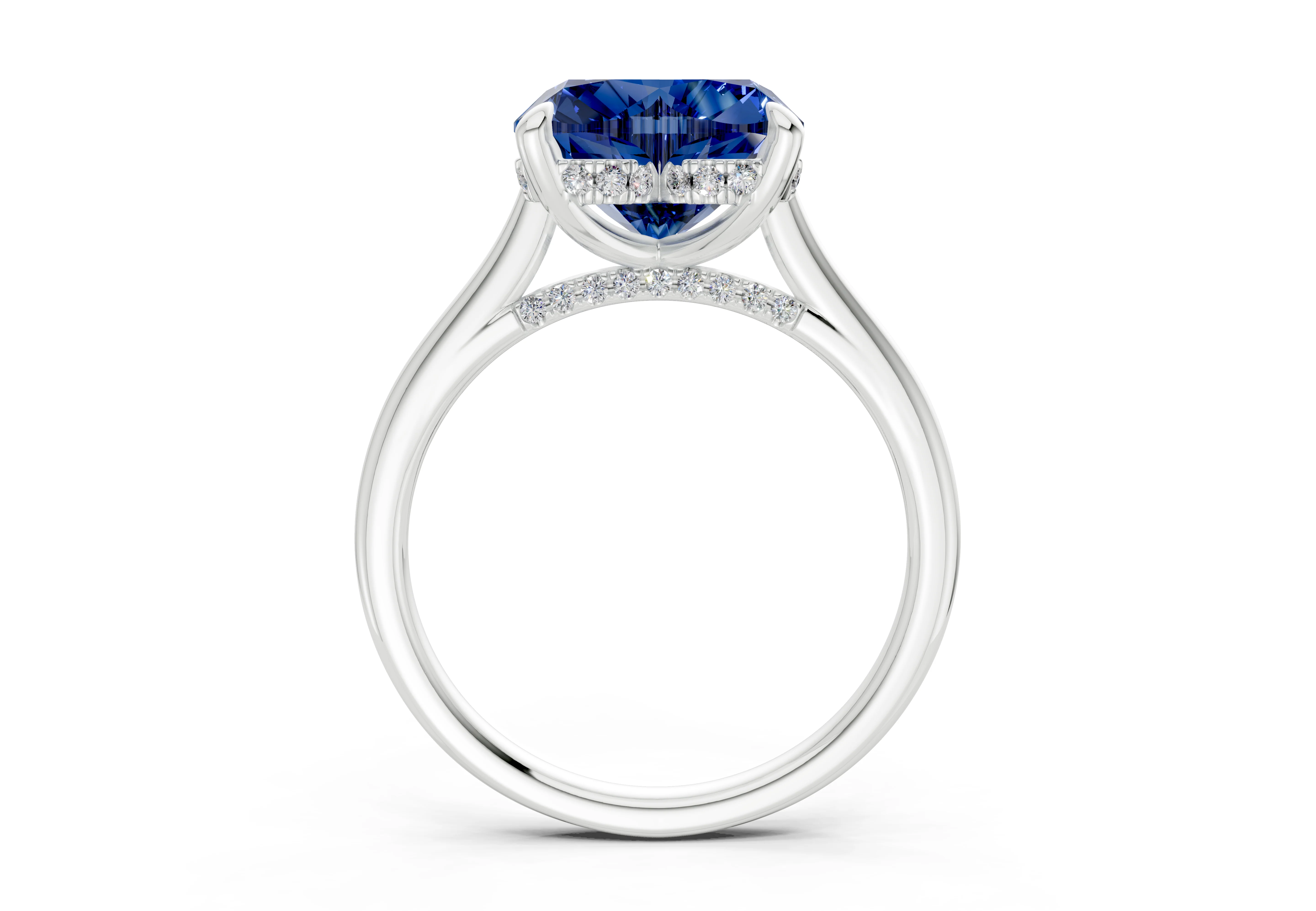 Piper Sapphire Gemstone Solitaire Heart Cut 1.8mm Engagement Ring - Image 8