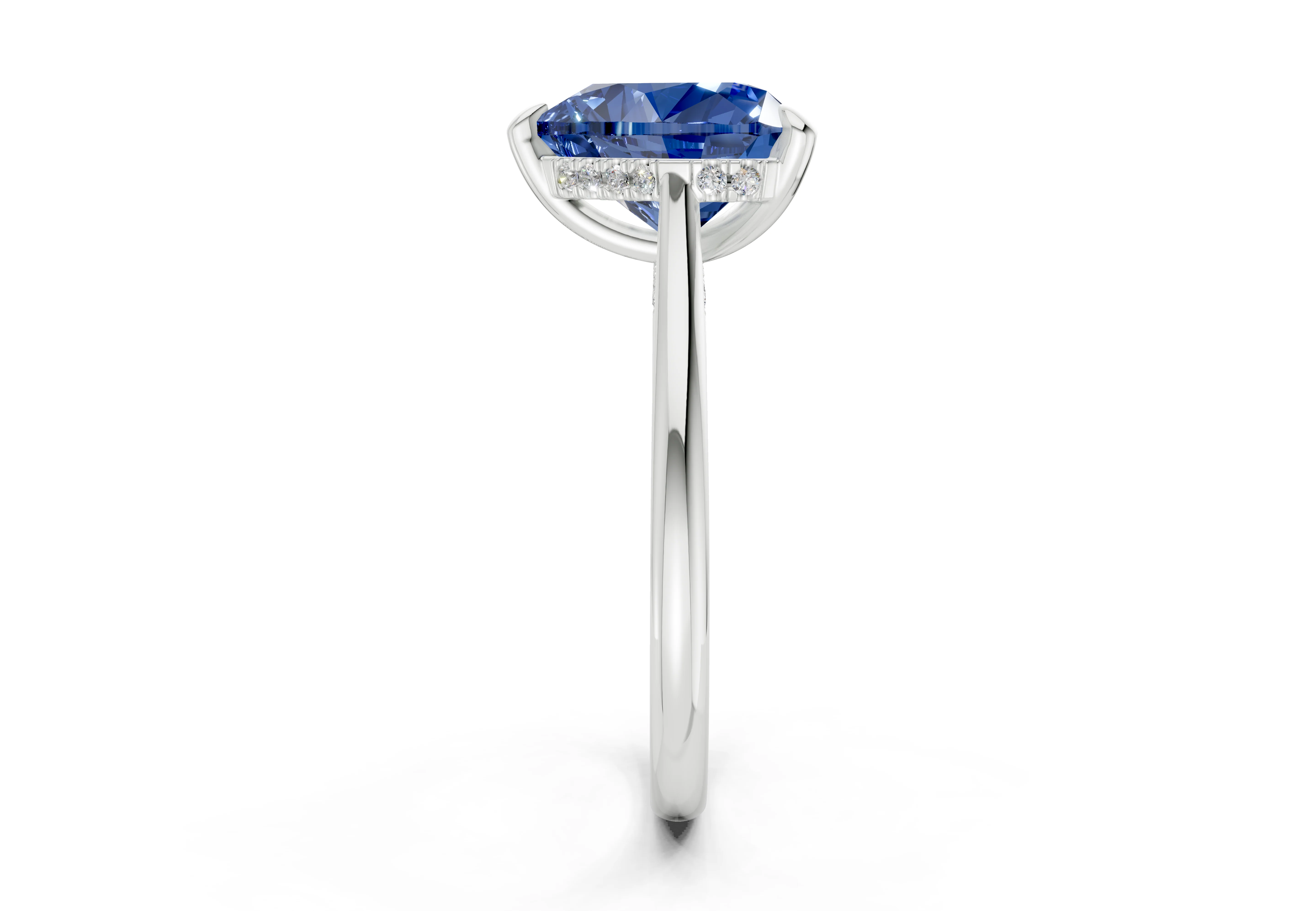 Piper Sapphire Gemstone Solitaire Heart Cut 1.8mm Engagement Ring - Image 9