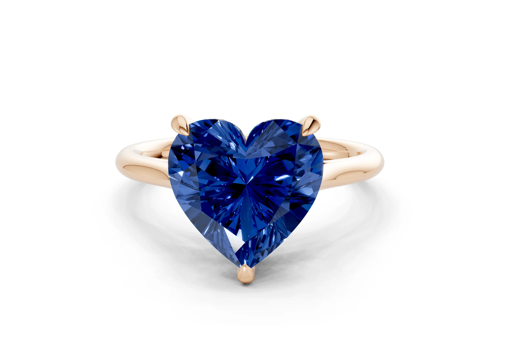 Piper Sapphire Gemstone Solitaire Heart Cut 2.3mm Engagement Ring - Image 4