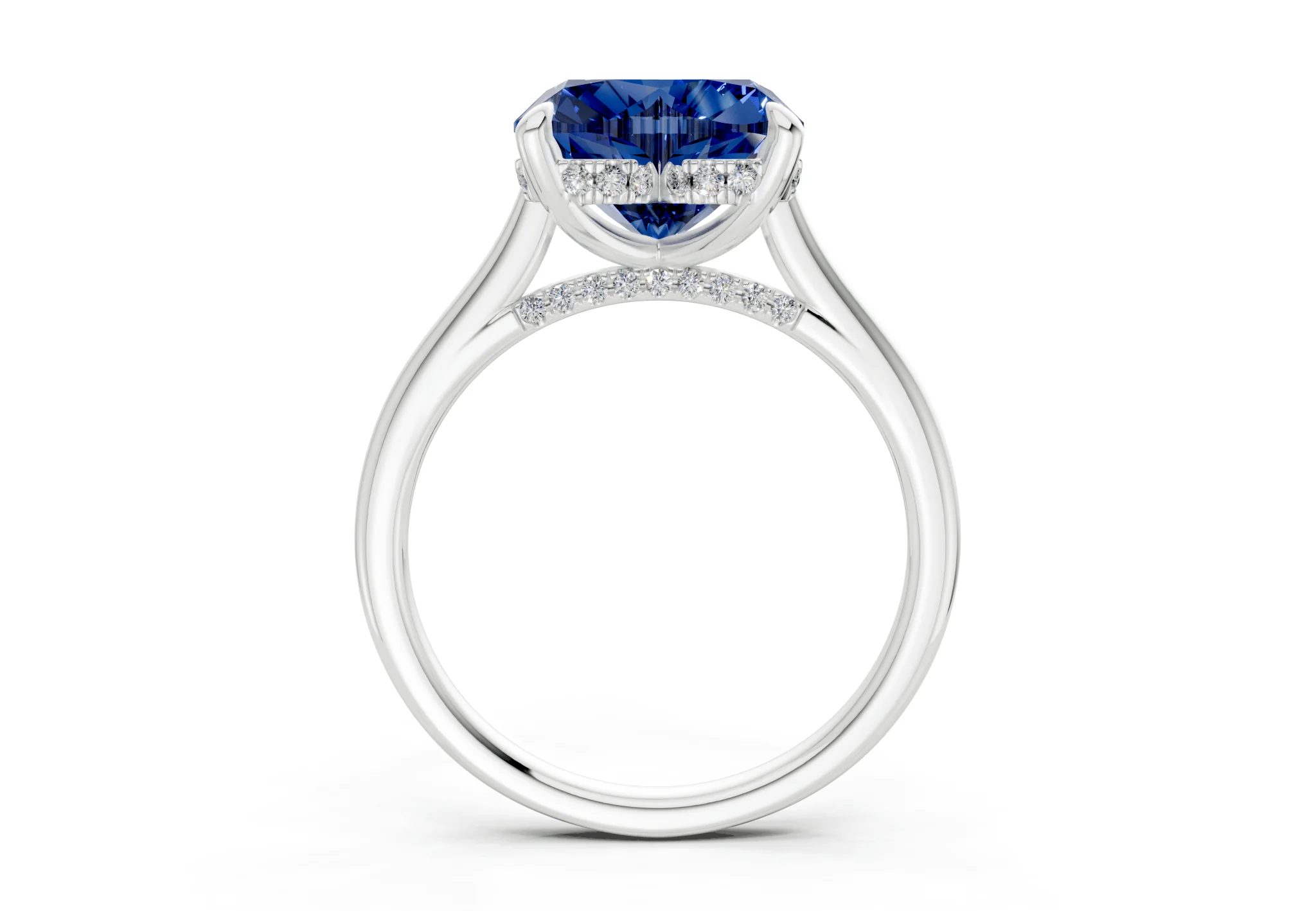 Piper Sapphire Gemstone Solitaire Heart Cut 2.3mm Engagement Ring - Image 8