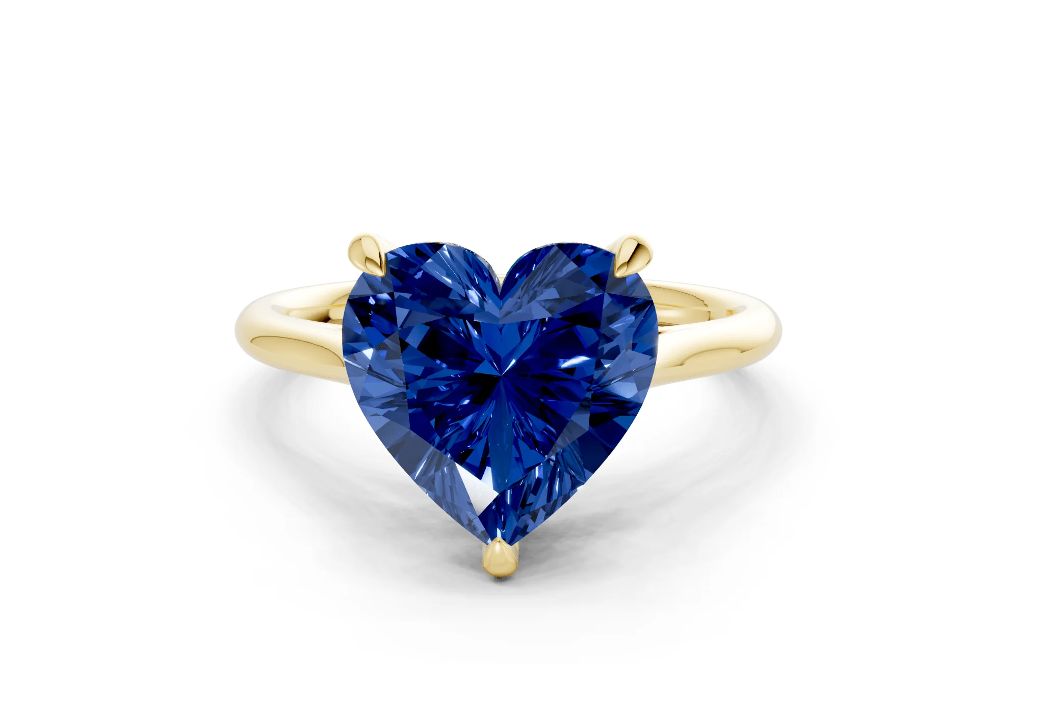 Piper Sapphire Gemstone Solitaire Heart Cut 2mm Engagement Ring