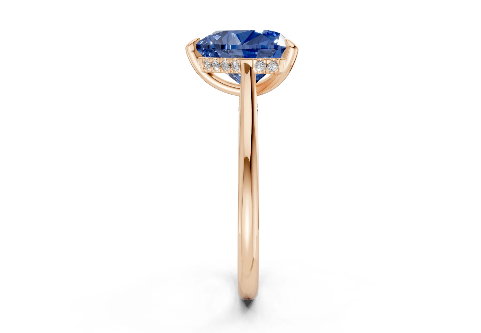 Piper Sapphire Gemstone Solitaire Heart Cut 2mm Engagement Ring - Image 6
