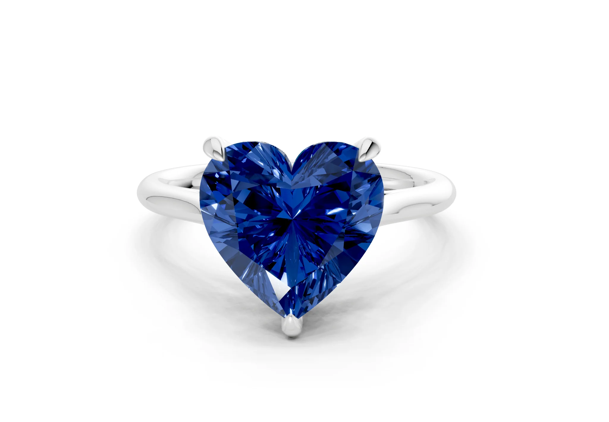 Piper Sapphire Gemstone Solitaire Heart Cut 2mm Engagement Ring - Image 7