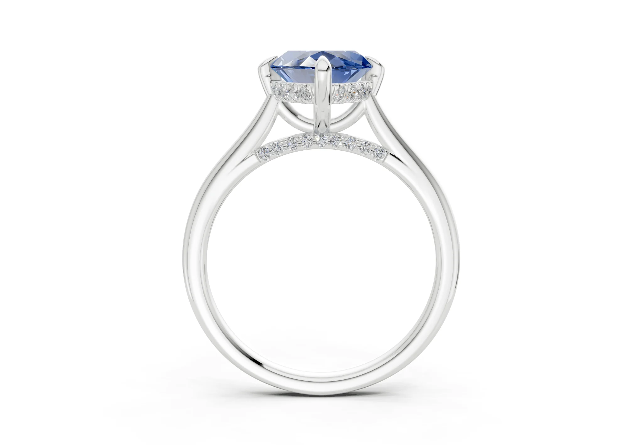 Piper Sapphire Gemstone Solitaire Marquise Cut 1.8mm Engagement Ring - Image 8