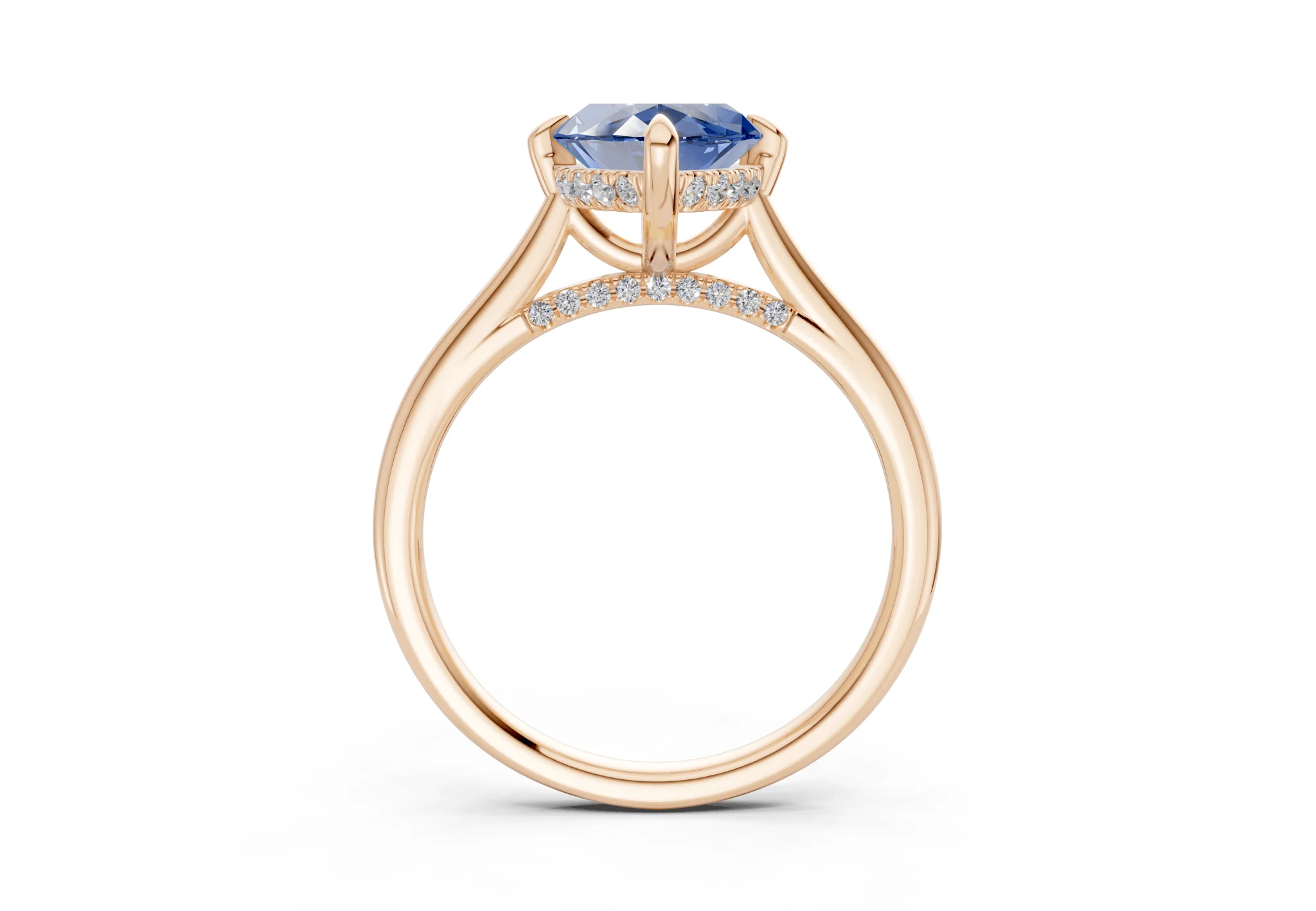 Piper Sapphire Gemstone Solitaire Marquise Cut 2.2mm Engagement Ring - Image 5