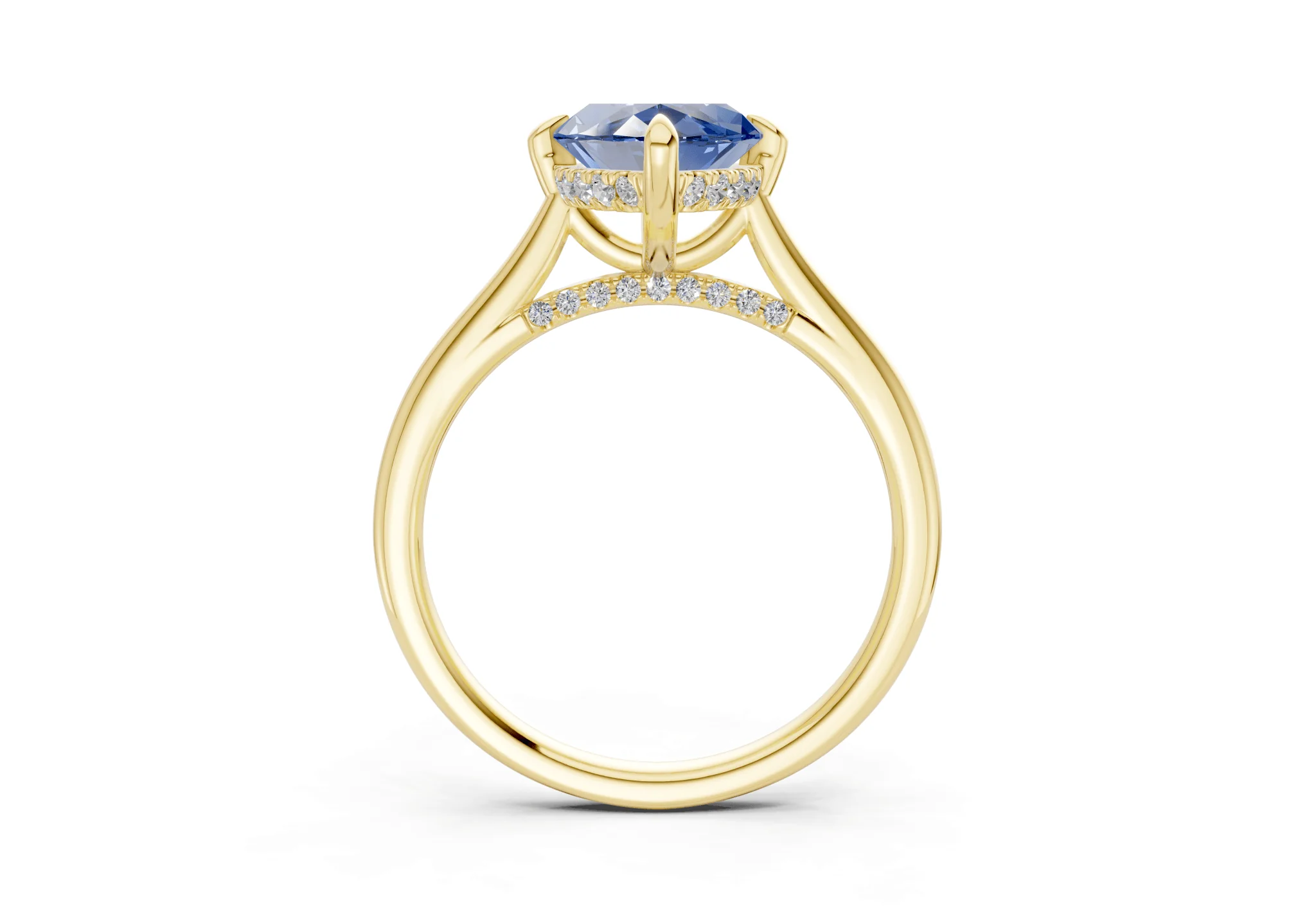 Piper Sapphire Gemstone Solitaire Marquise Cut 2mm Engagement Ring - Image 2