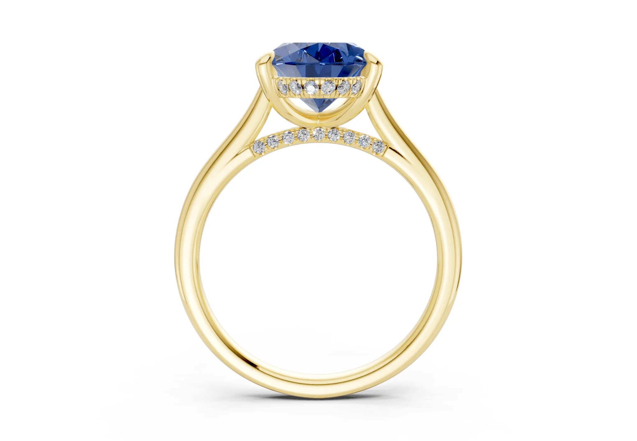 Piper Sapphire Gemstone Solitaire Oval Cut 2mm Engagement Ring - Image 2