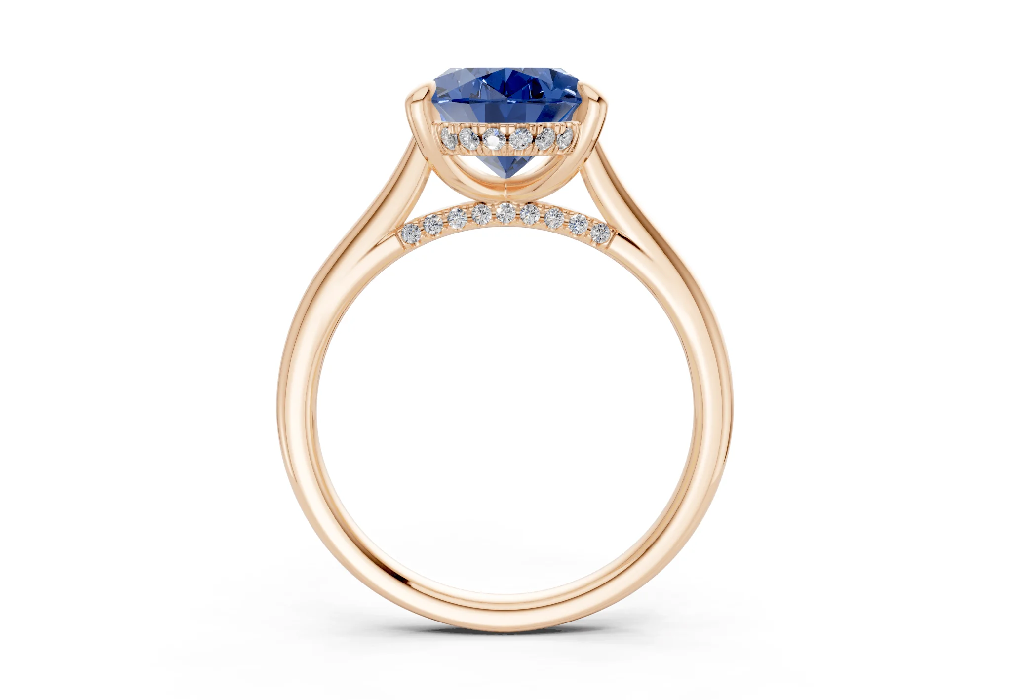 Piper Sapphire Gemstone Solitaire Oval Cut 2mm Engagement Ring - Image 5