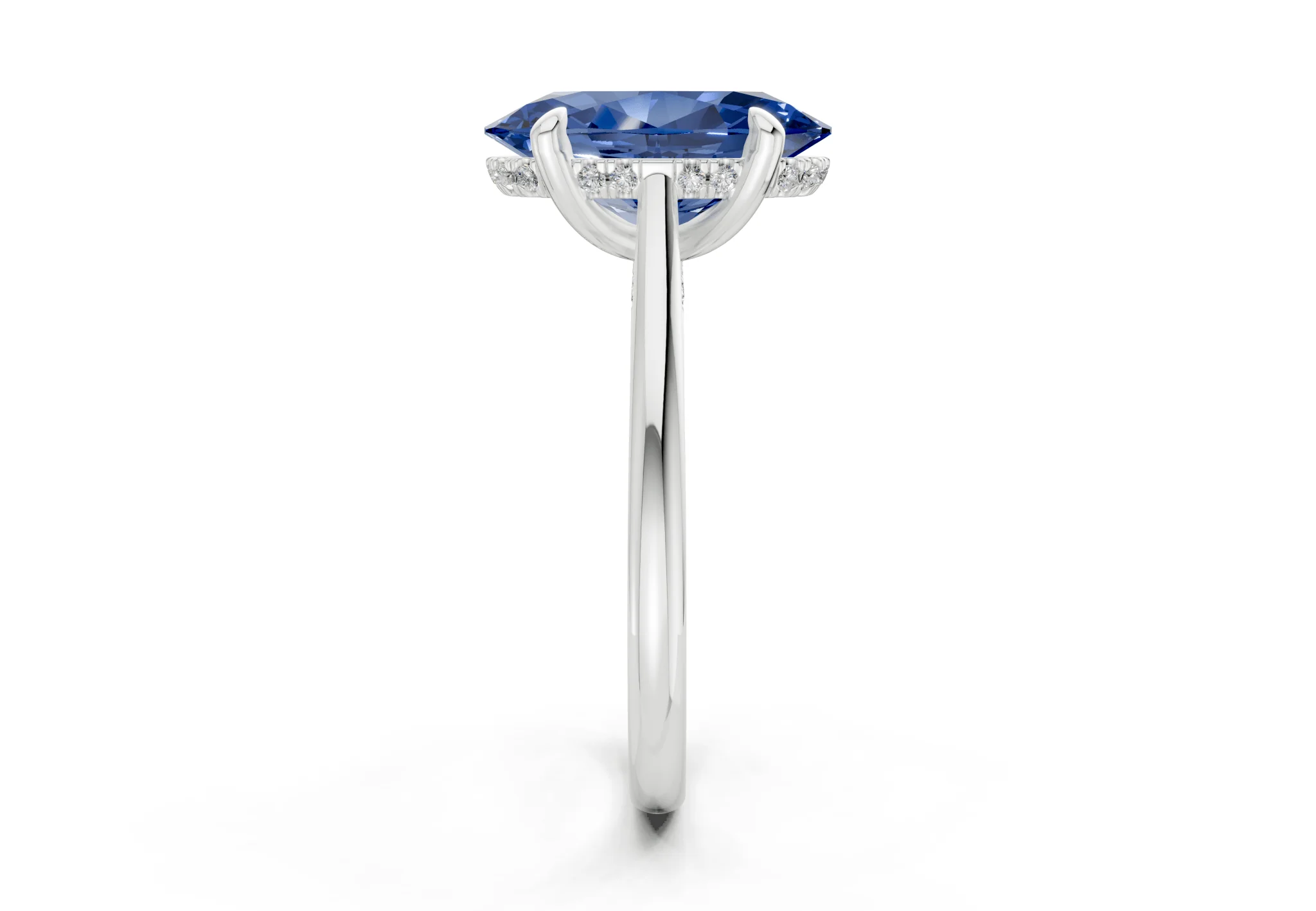 Piper Sapphire Gemstone Solitaire Oval Cut 2mm Engagement Ring - Image 9