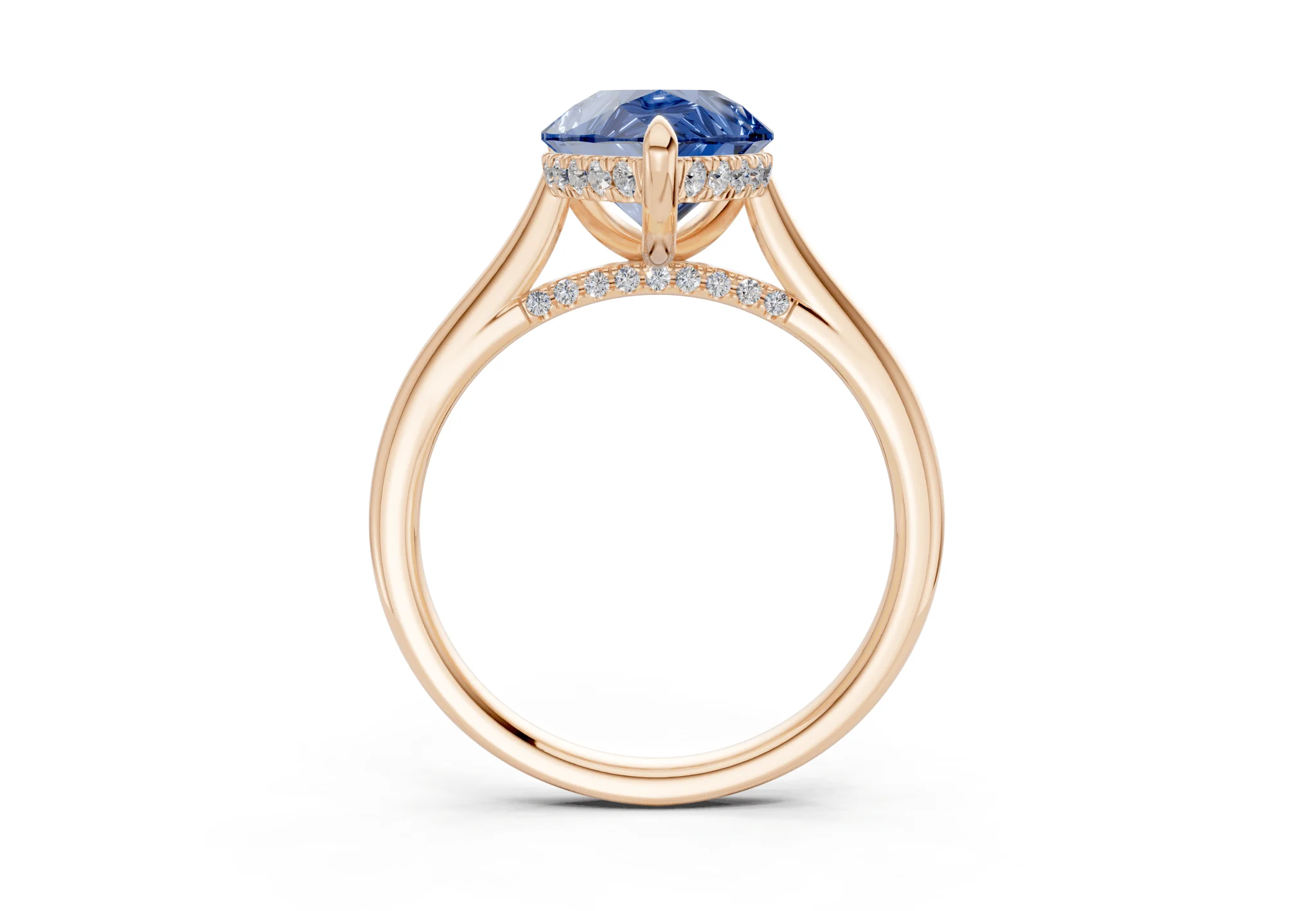 Piper Sapphire Gemstone Solitaire Pear Cut 1.8mm Engagement Ring - Image 5