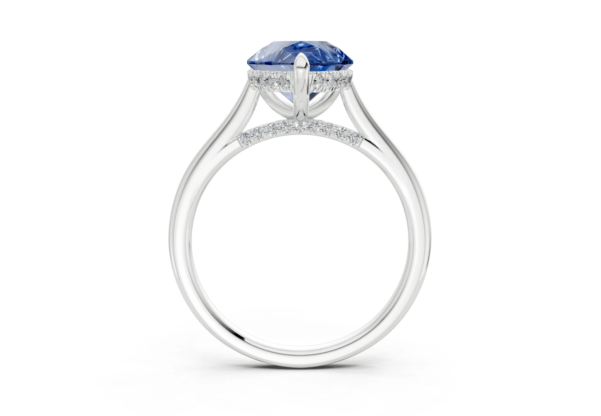 Piper Sapphire Gemstone Solitaire Pear Cut 1.8mm Engagement Ring - Image 8