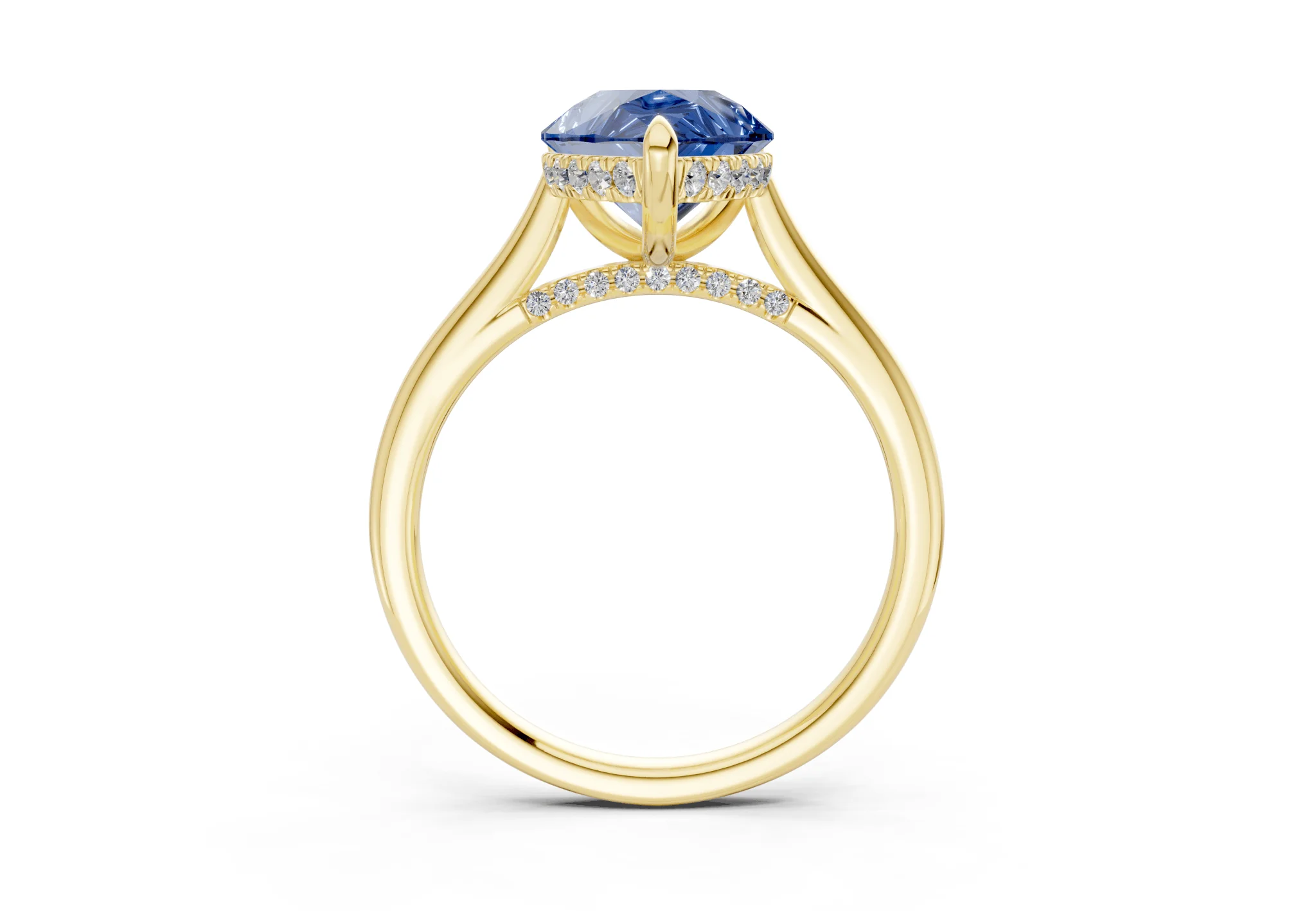Piper Sapphire Gemstone Solitaire Pear Cut 2.3mm Engagement Ring - Image 2
