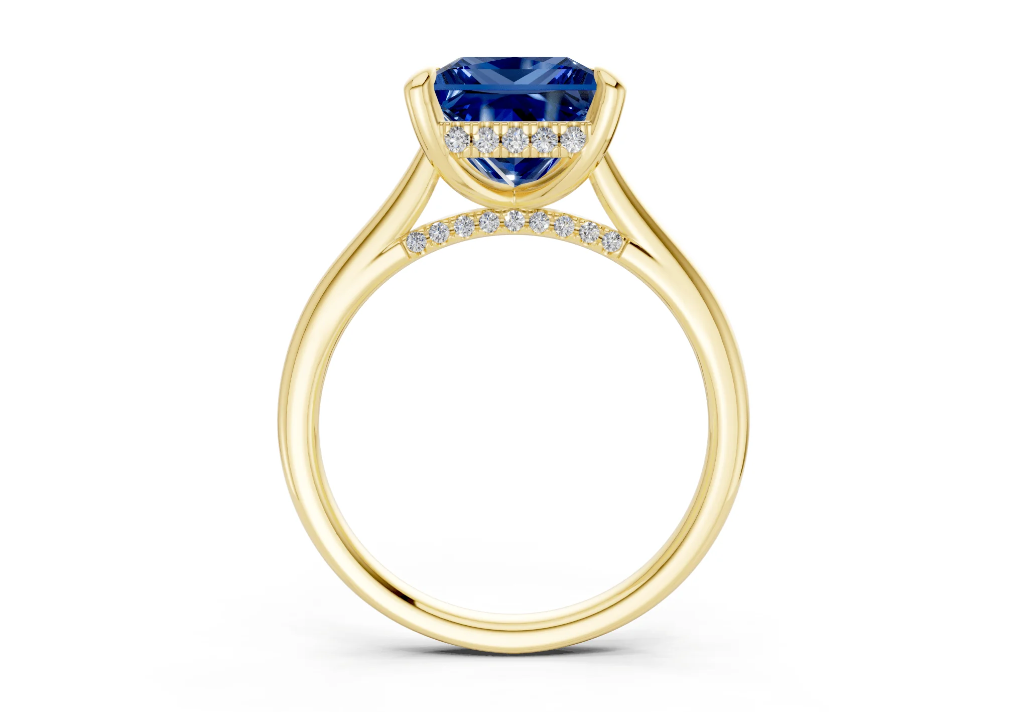 Piper Sapphire Gemstone Solitaire Princess Cut 2.3mm Engagement Ring - Image 2