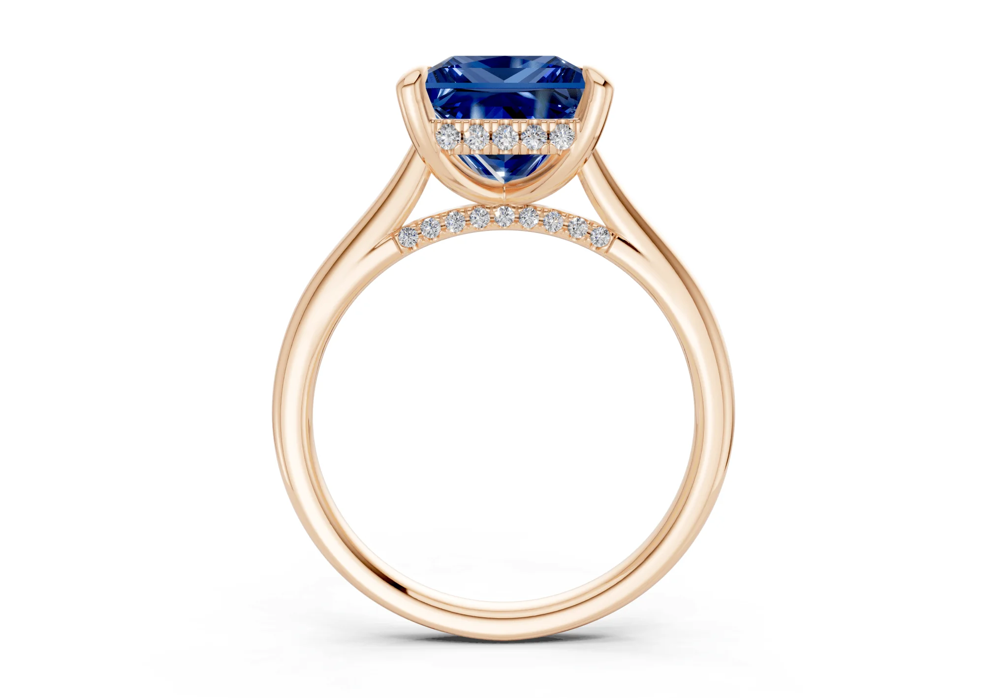 Piper Sapphire Gemstone Solitaire Princess Cut 2mm Engagement Ring - Image 5