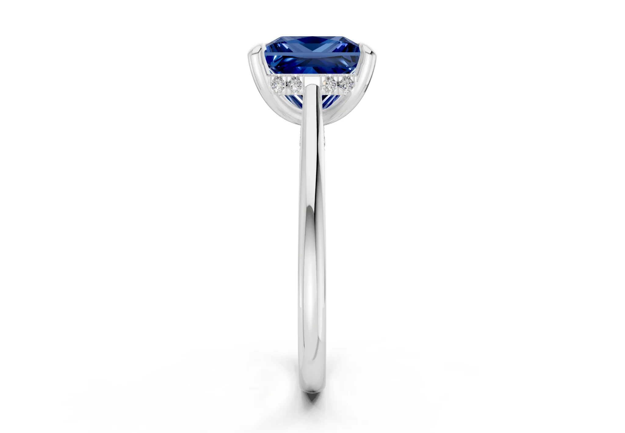 Piper Sapphire Gemstone Solitaire Princess Cut 2mm Engagement Ring - Image 9