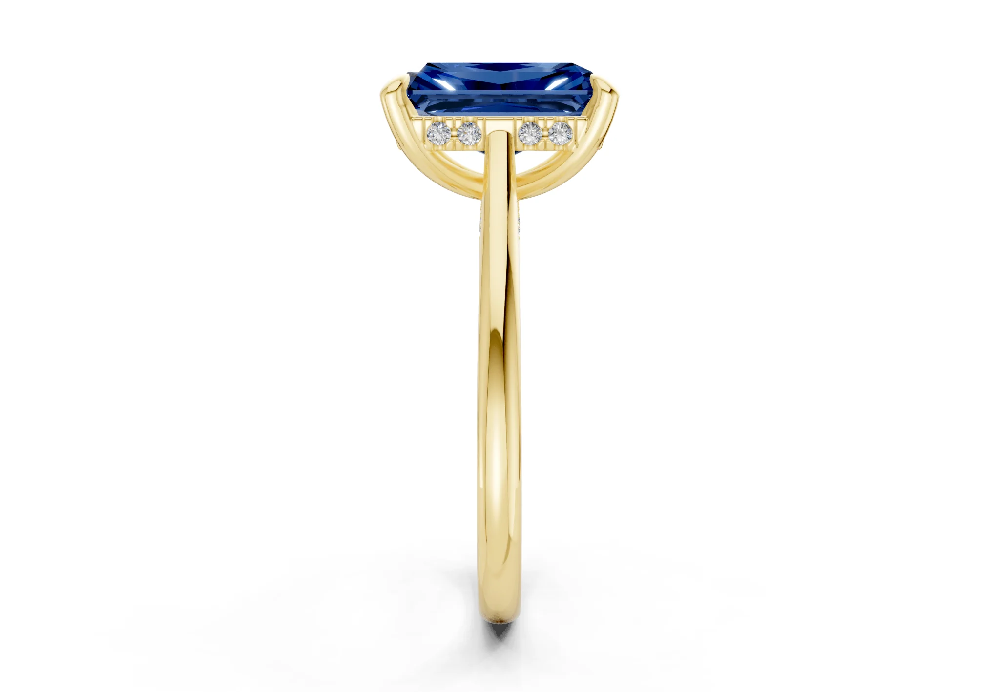 Piper Sapphire Gemstone Solitaire Radiant Cut 2.2mm Engagement Ring - Image 3