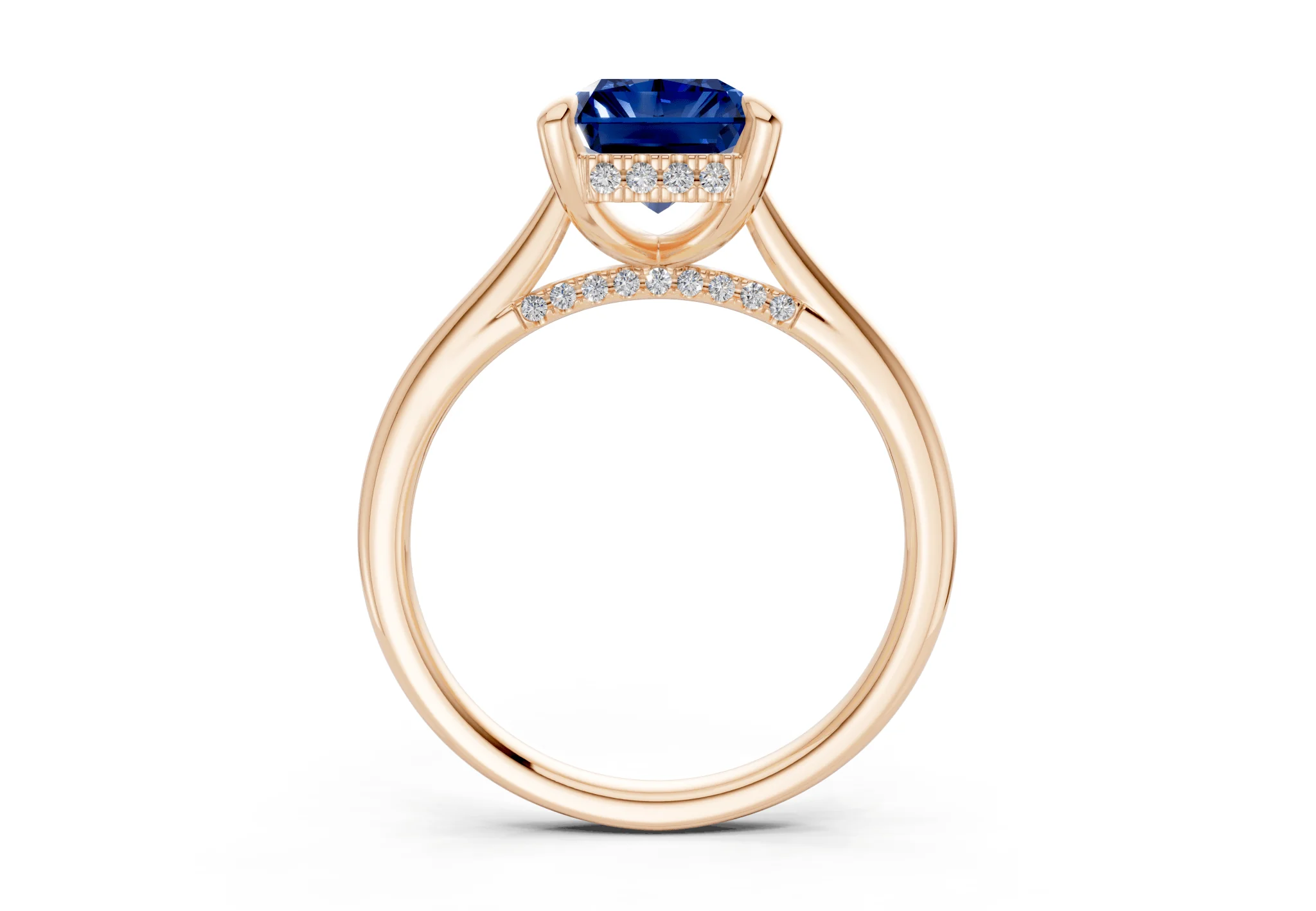 Piper Sapphire Gemstone Solitaire Radiant Cut 2.2mm Engagement Ring - Image 5